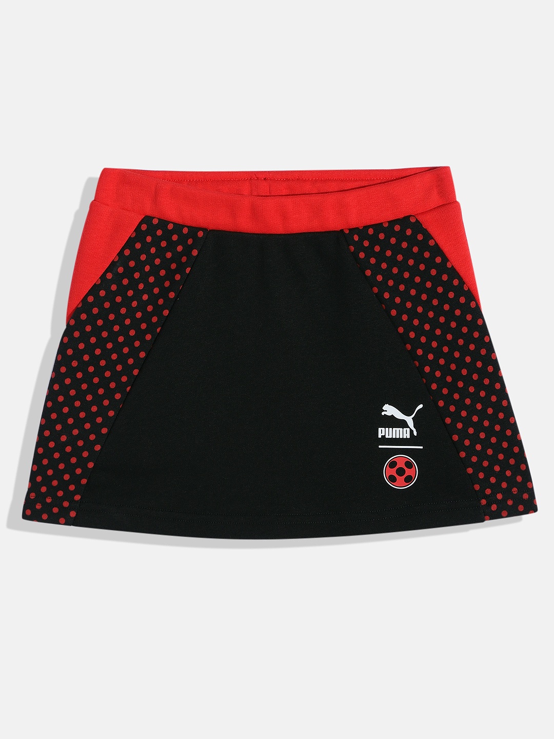 

Puma Girls X MIRACULOUS Youth Polka Dot Printed Regular fit Skirt, Black