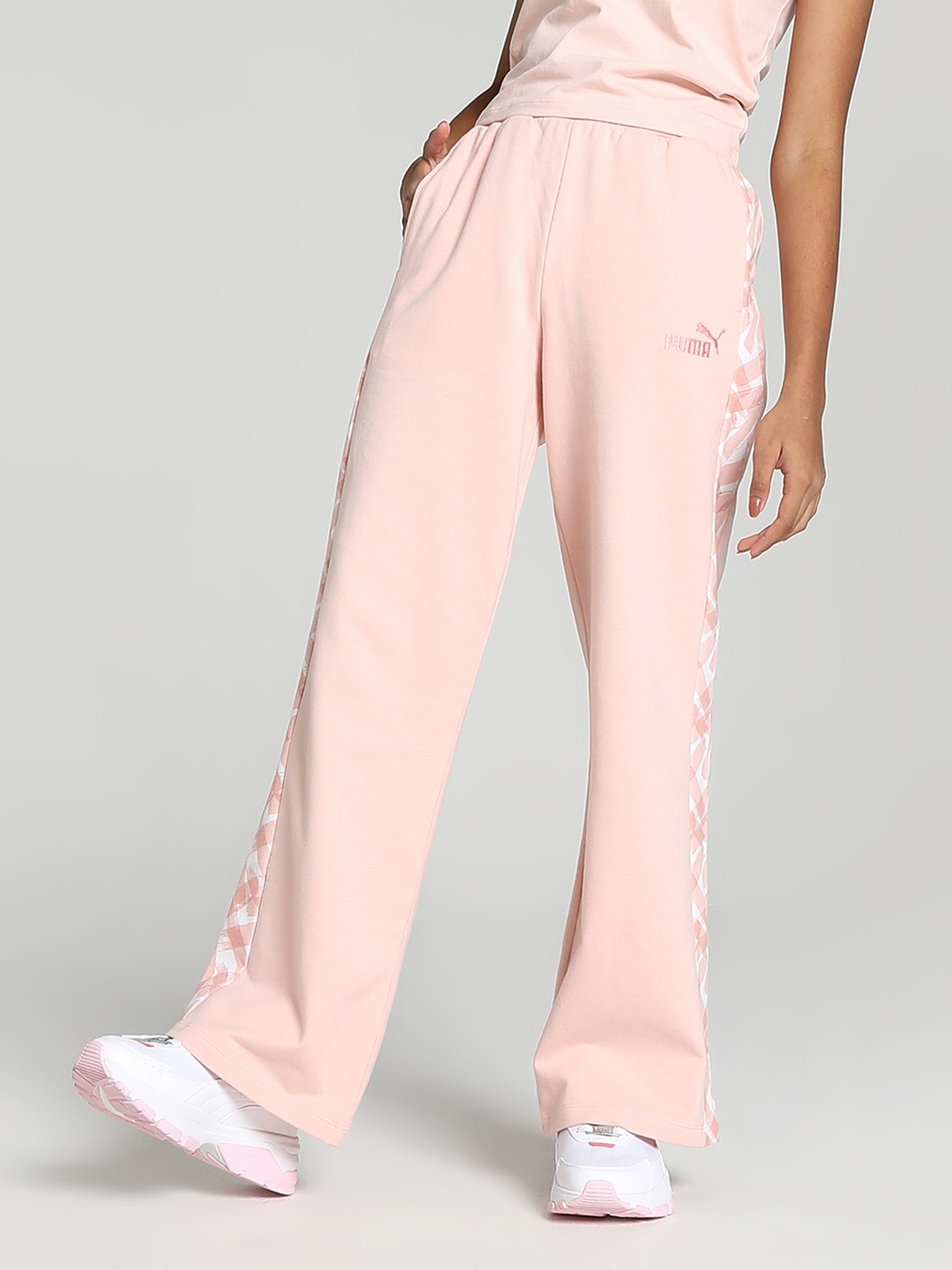 

Puma Girls Relaxed Fit Relaxed Fit Track Pants with Side Print, Pink