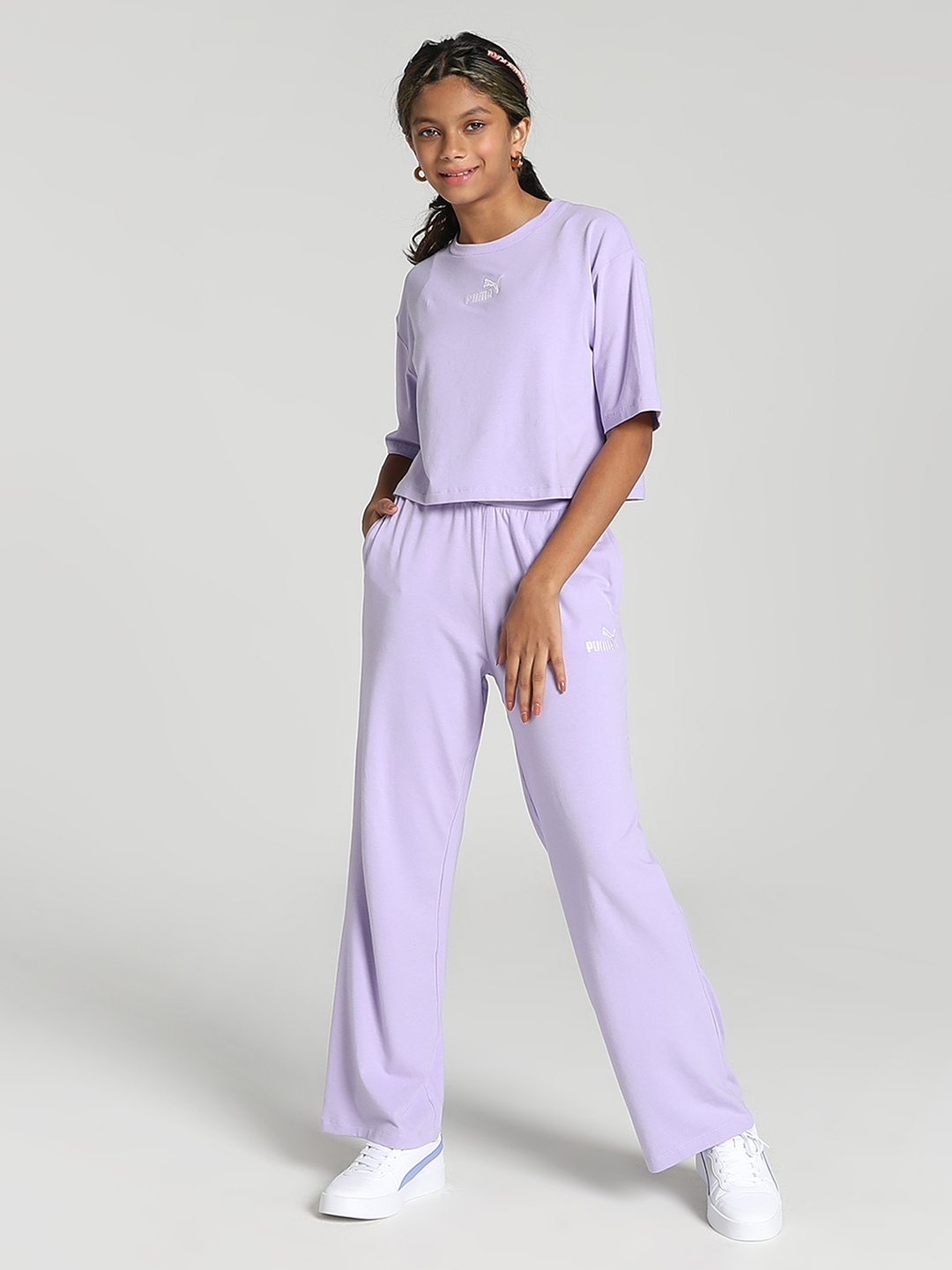 

Puma Girls Brand Logo Printed Clothing Set, Violet
