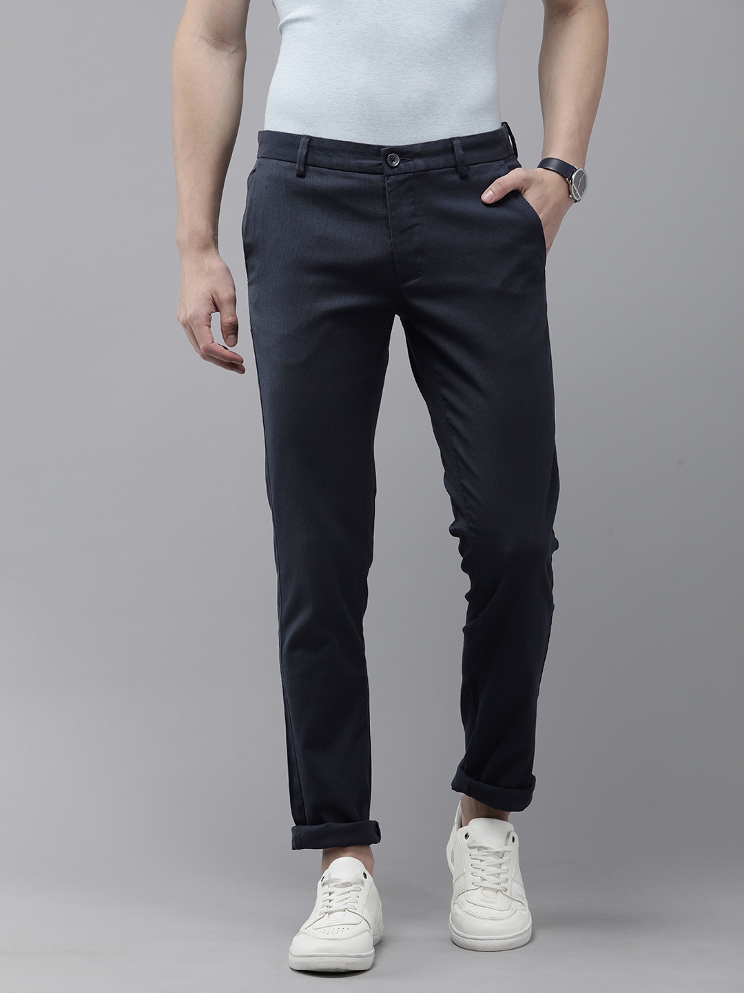 

Arrow Sport Men Original Slim Fit Trousers, Navy blue
