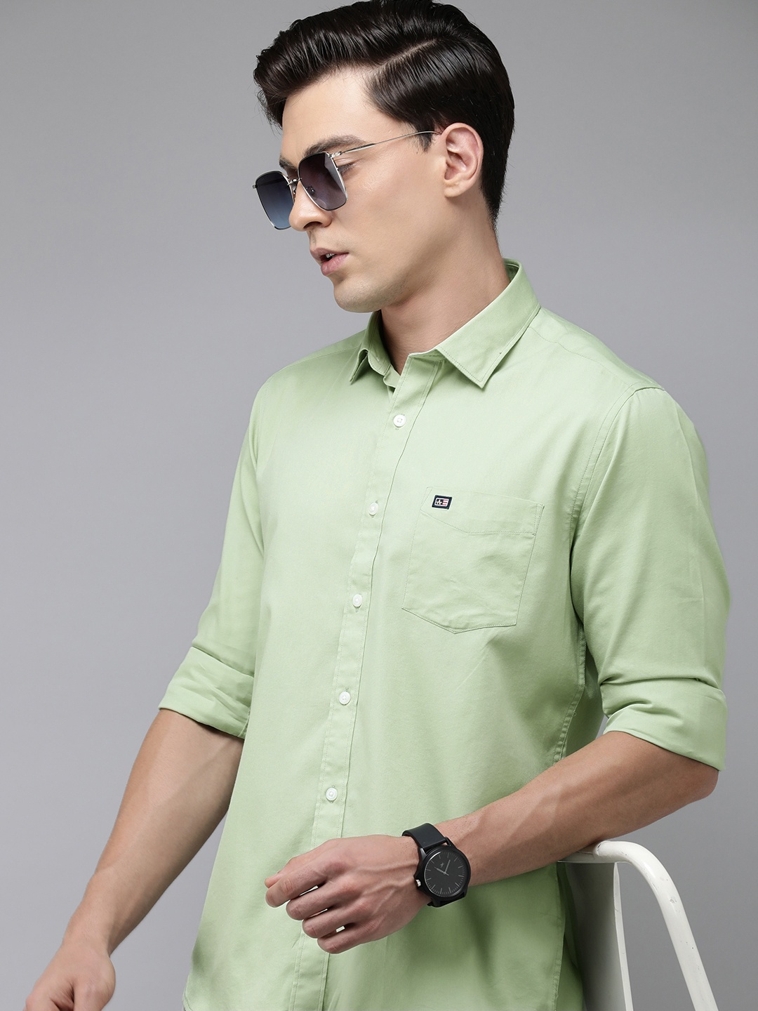 

Arrow Sport Men Manhattan Slim Fit Opaque Casual Shirt, Green