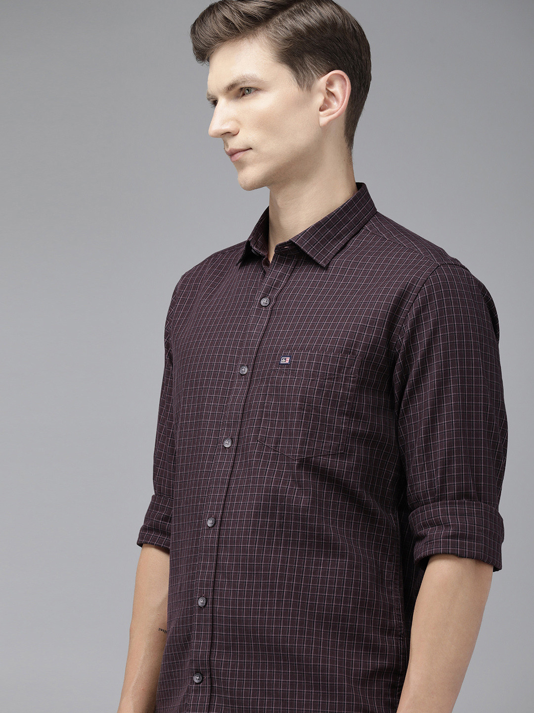

Arrow Sport Manhattan Slim Fit Pure Cotton Checked Casual Shirt, Brown
