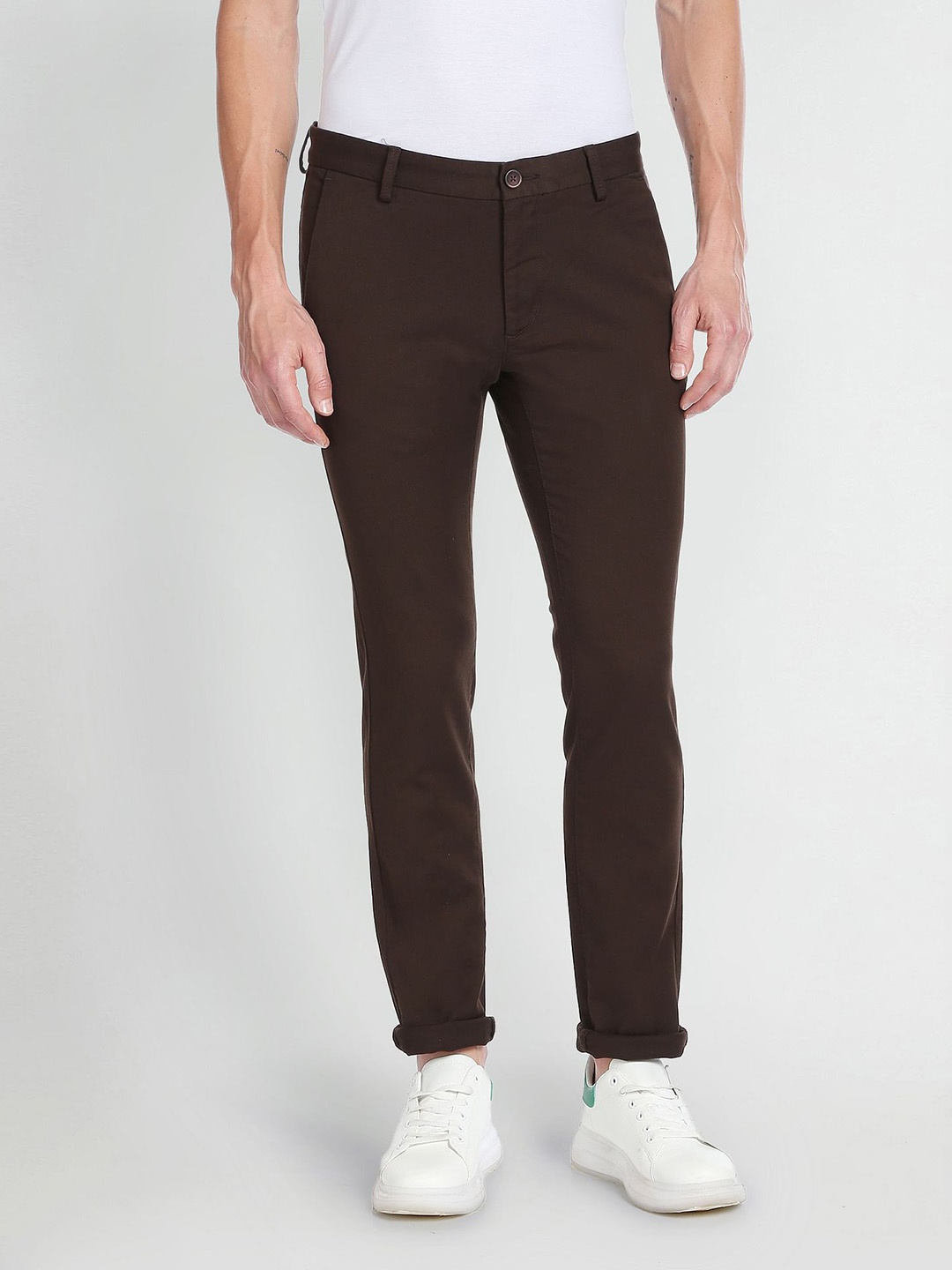 

Arrow Sport Men Original Slim Fit Chinos Trousers, Brown