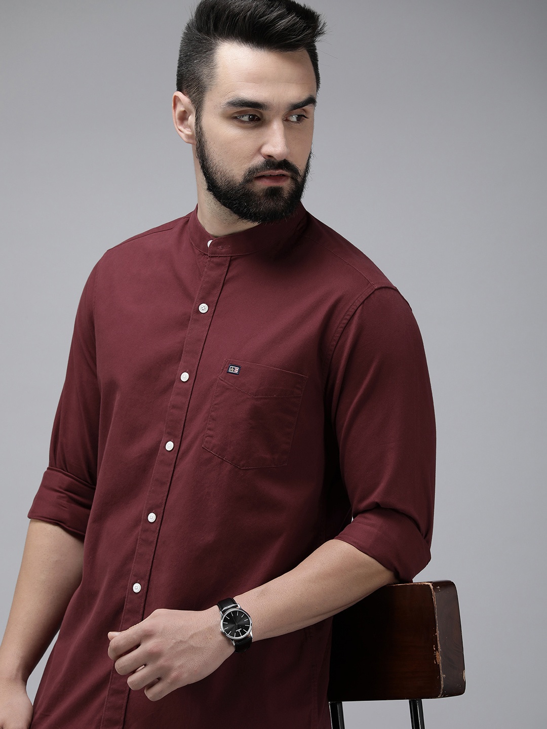 

Arrow Sport Pure Cotton Manhattan Slim Fit Casual Shirt, Maroon