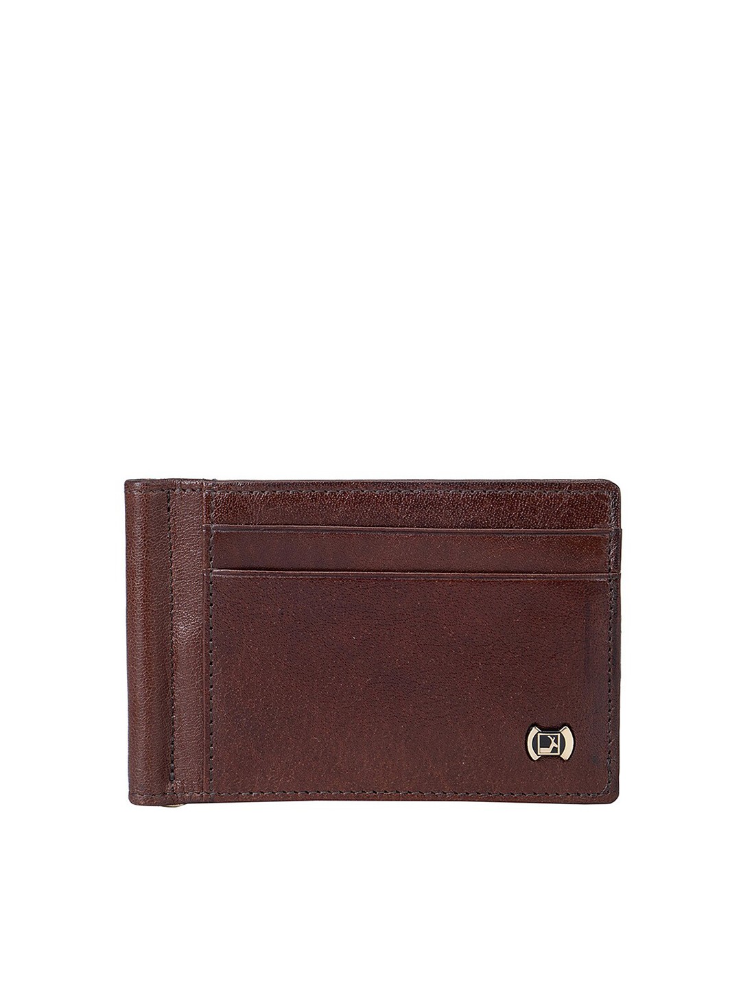 

Da Milano Men Textured Leather Two Fold Wallet, Brown