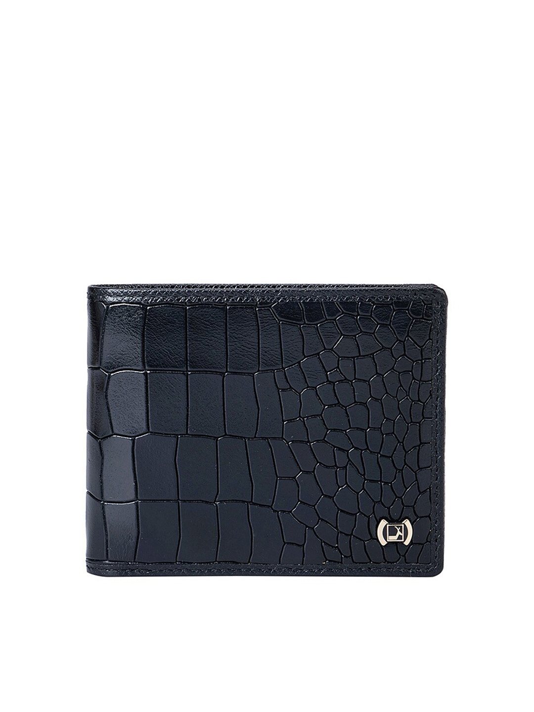 

Da Milano Men Textured Leather Three Fold Wallet, Black