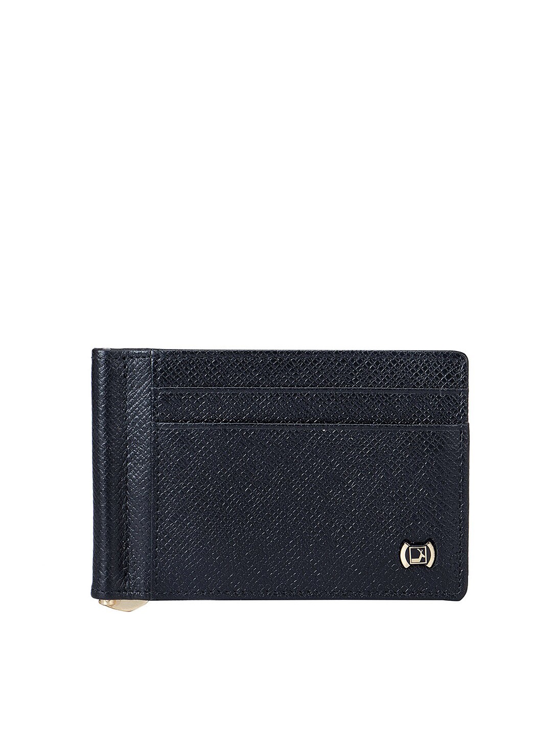 

Da Milano Men Textured Leather Two Fold Wallet, Black