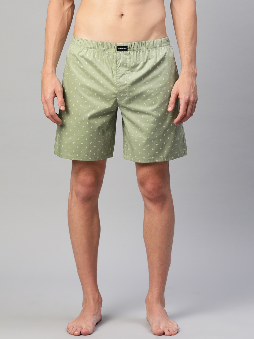 

TOM BURG Men Conversational Printed Shorts, Green