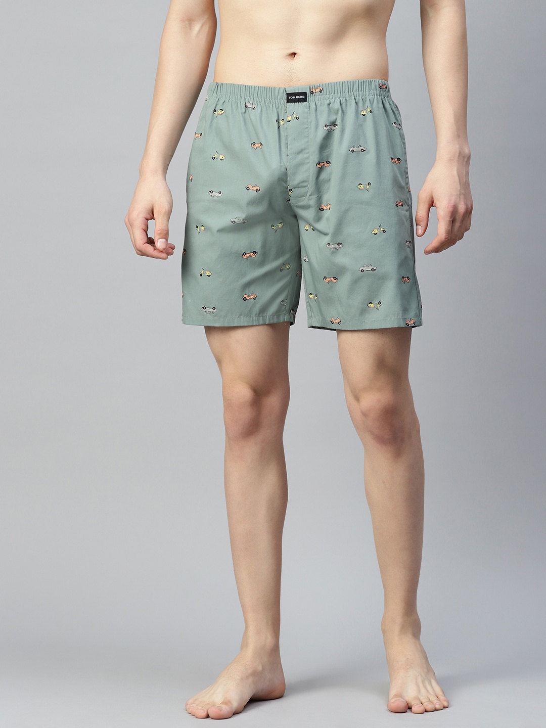 

TOM BURG Men Conversational Printed Shorts, Grey