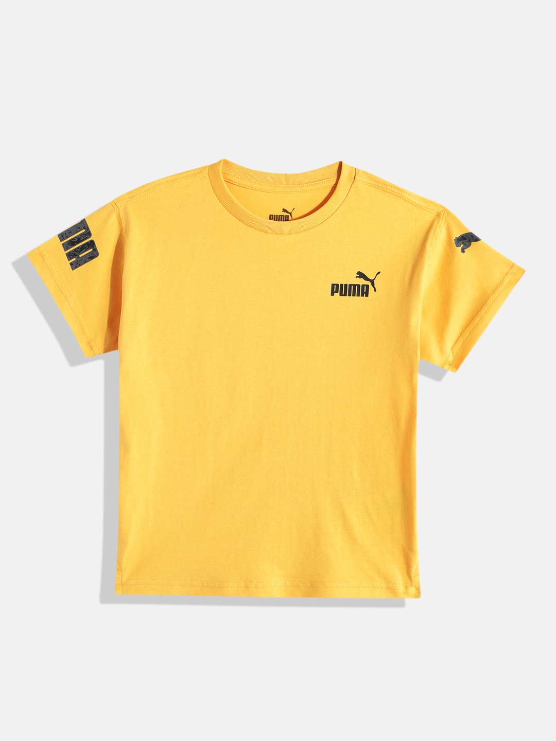 

Puma Boys Solid Power Summer Relaxed Fit T-shirt, Yellow