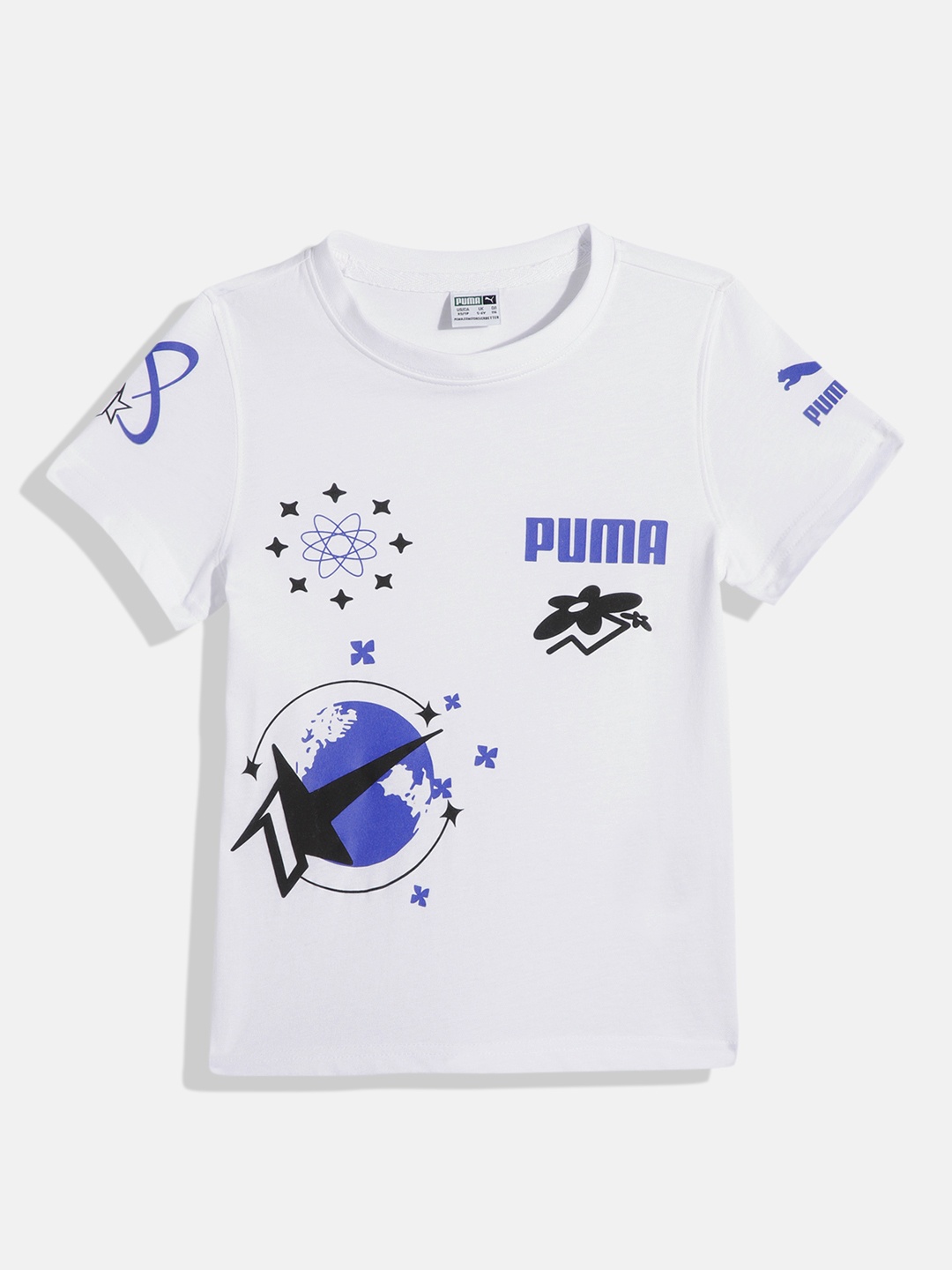 

Puma Boys Printed Pure Cotton T-shirt, White