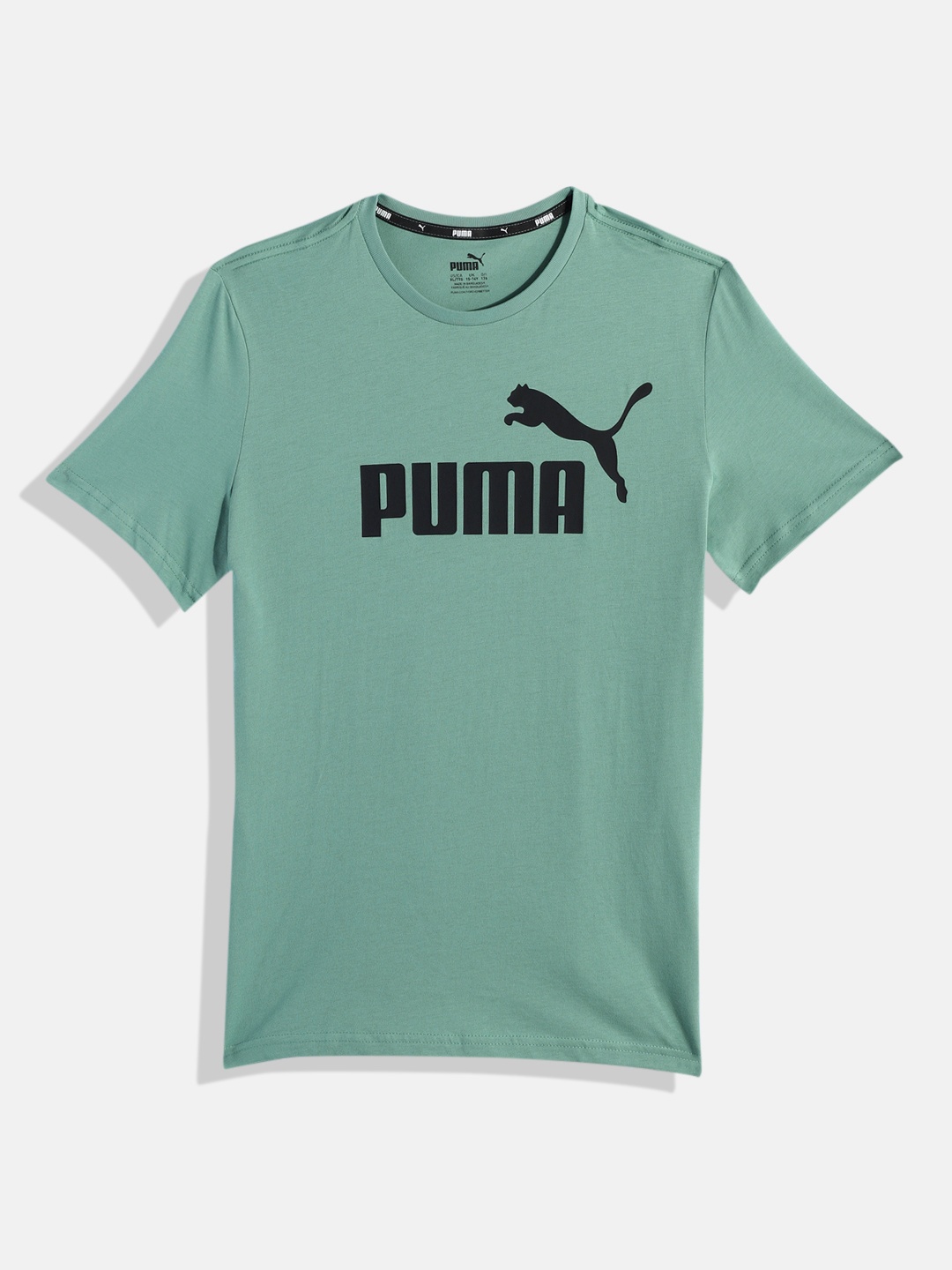 

Puma Boys Essentials Printed Pure Cotton T-shirt, Green