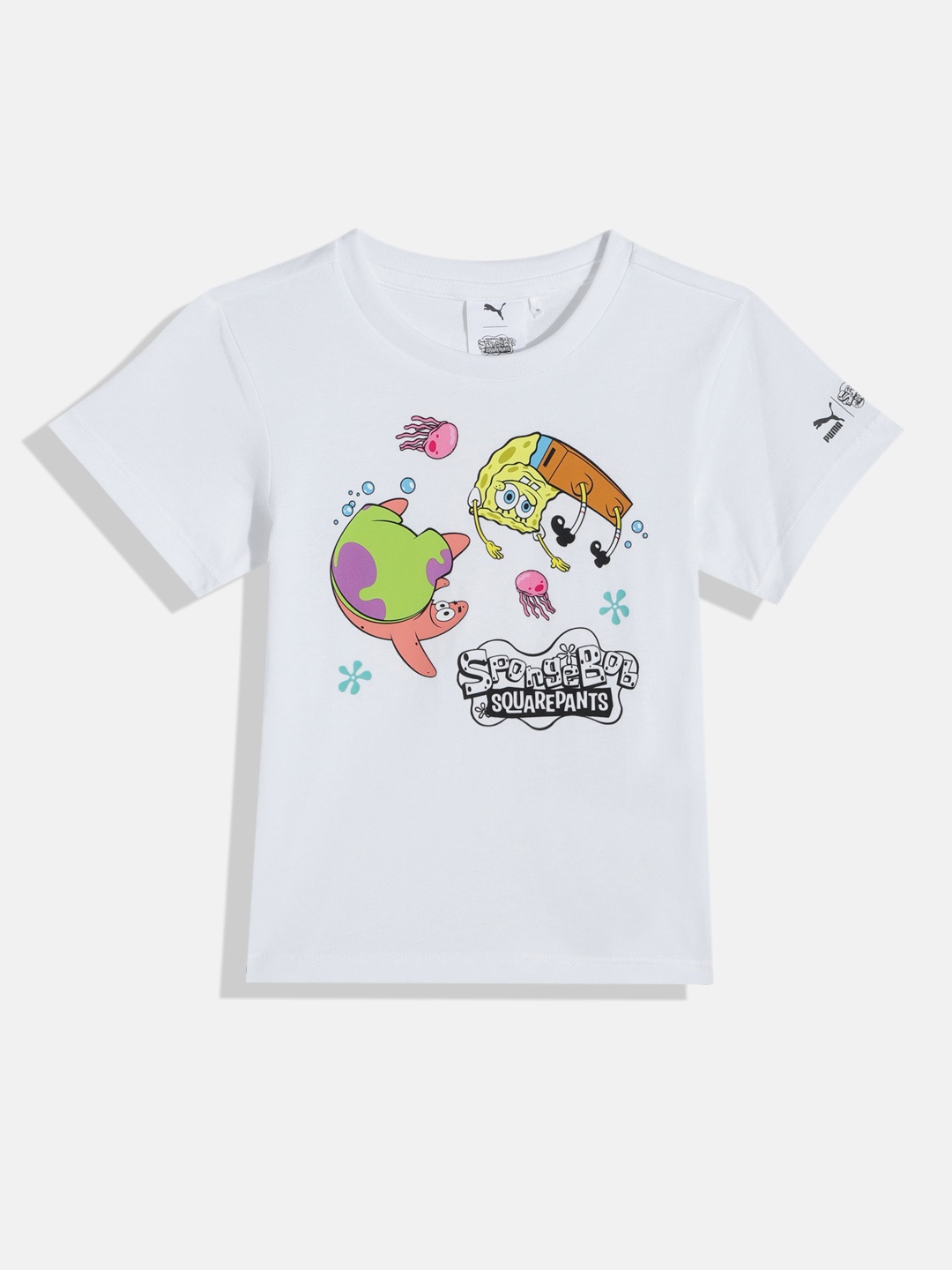

Puma Kids x SPONGEBOB Printed Relaxed Fit Pure Cotton T-shirt, White
