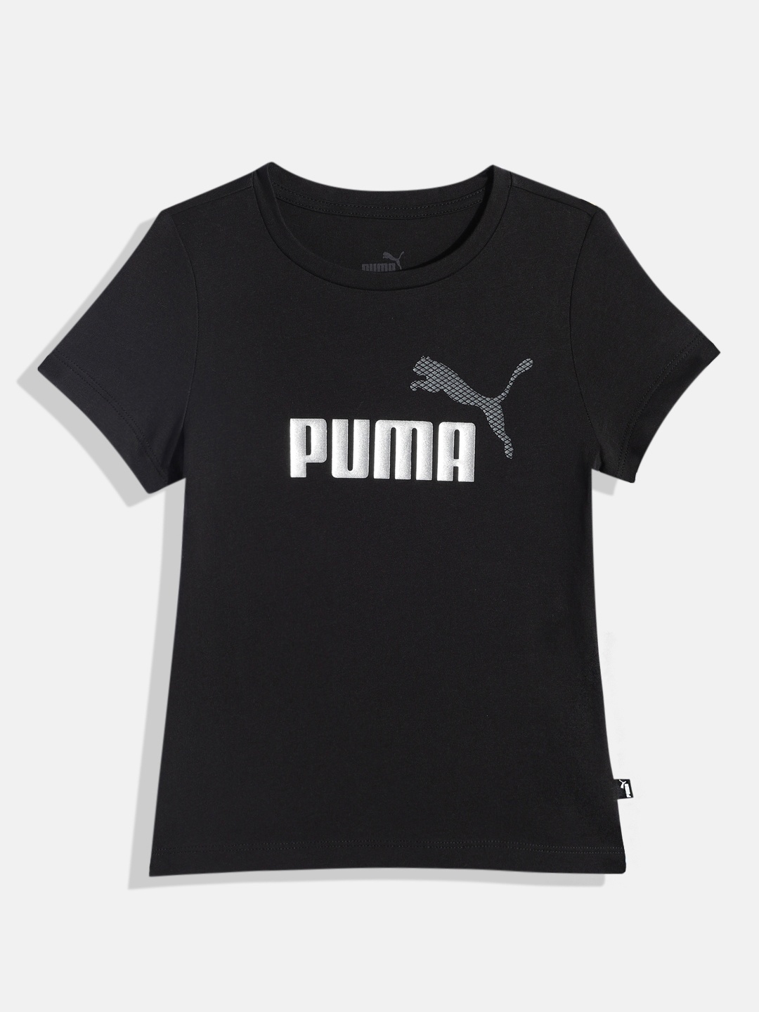 

Puma Girls Essential+ MERMAID Graphic Youth Brand Logo Print Pure Cotton T-shirt, Black