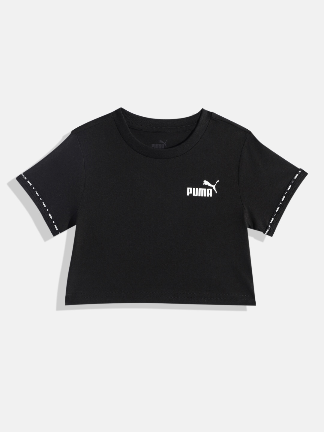 

Puma Girls Power Tape Pure Cotton T-shirt, Black