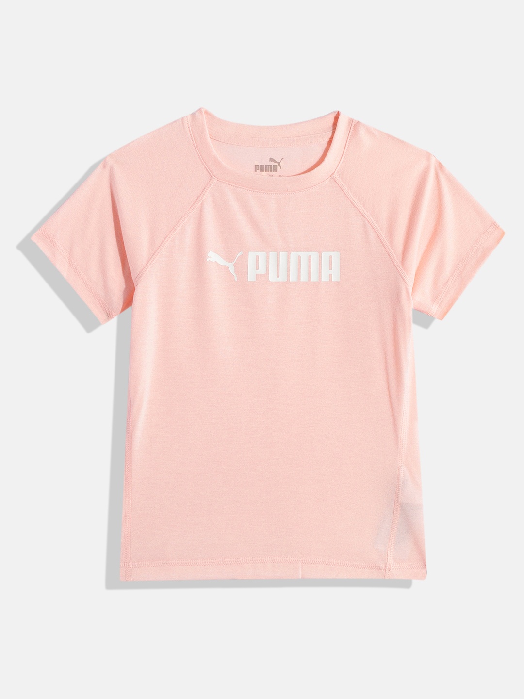 

Puma Girls Fit Brand Logo Printed T-shirt, Pink