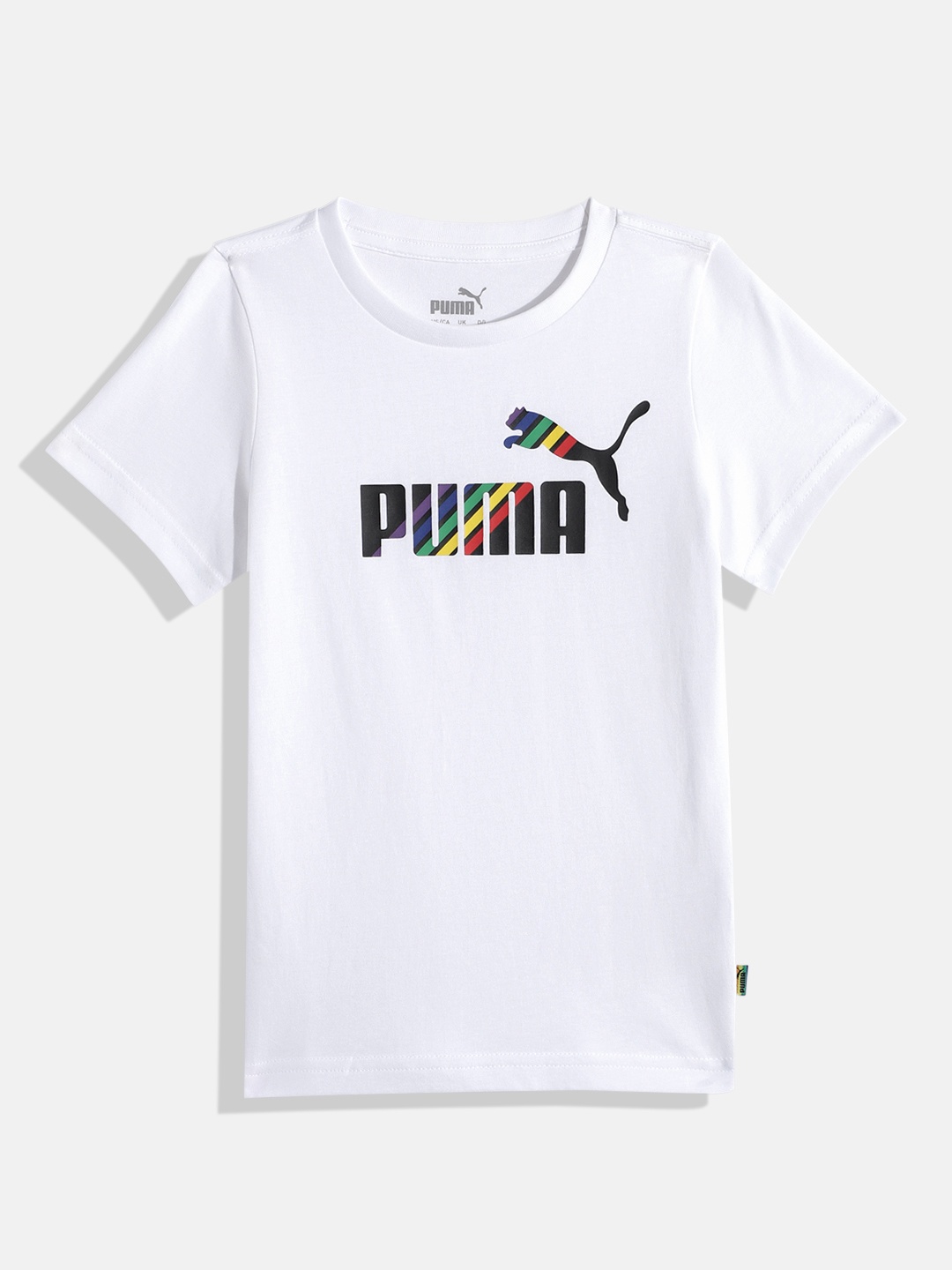 

Puma Boys Brand Logo Printed Regular fit Pure Cotton Essential Love is Love T-shirt, White