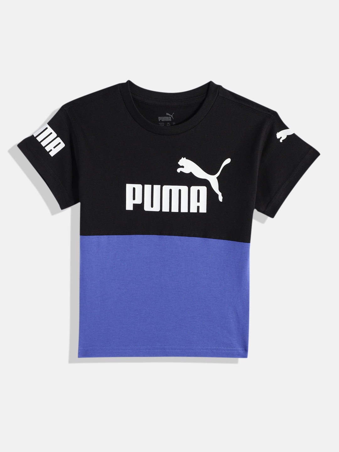 

Puma Boys Power Brand Logo Printed Pure Cotton Relaxed Fit T-shirt, Black