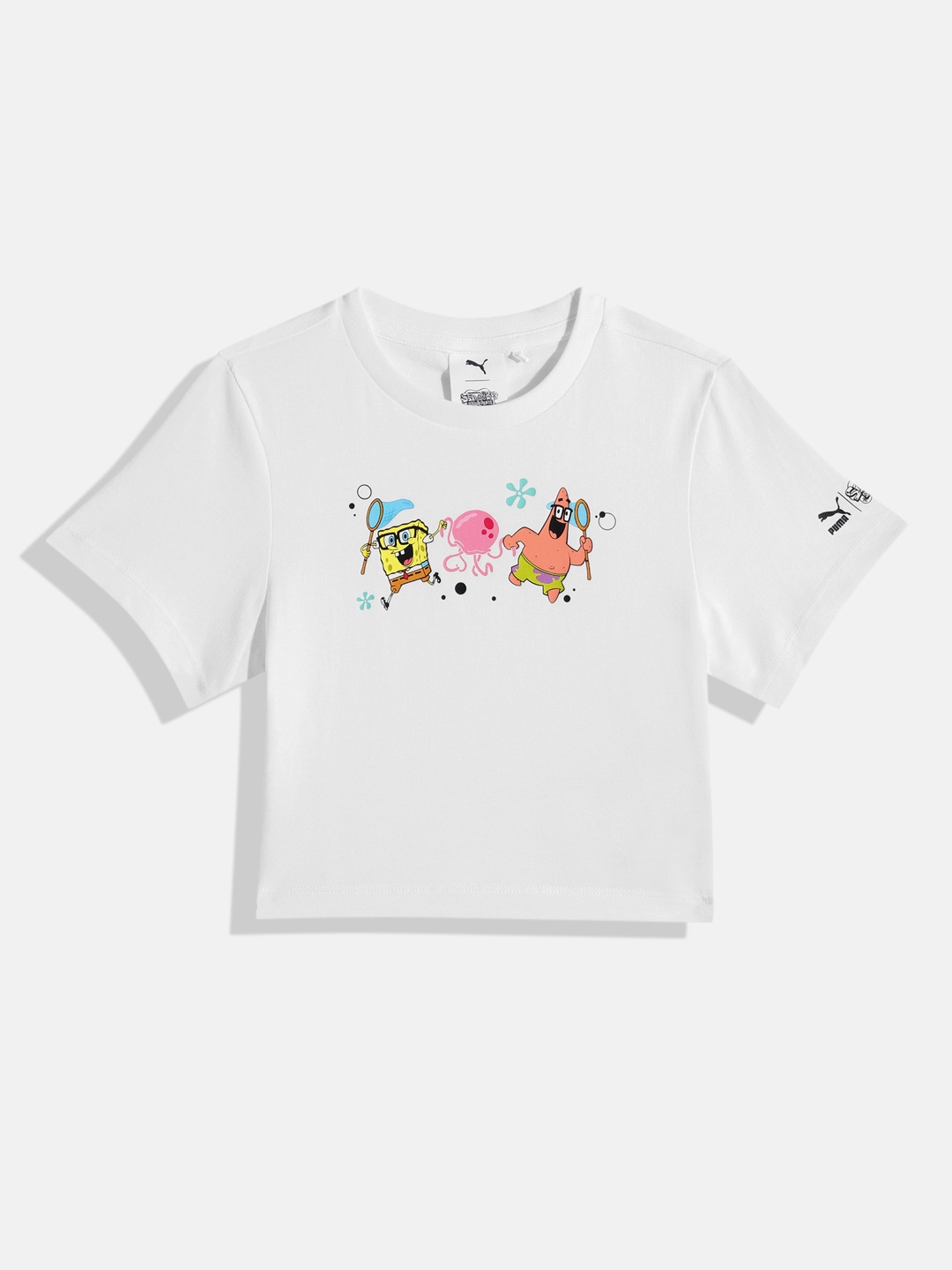 

Puma x Spongebob Girls Printed Pure Cotton T-shirt, White