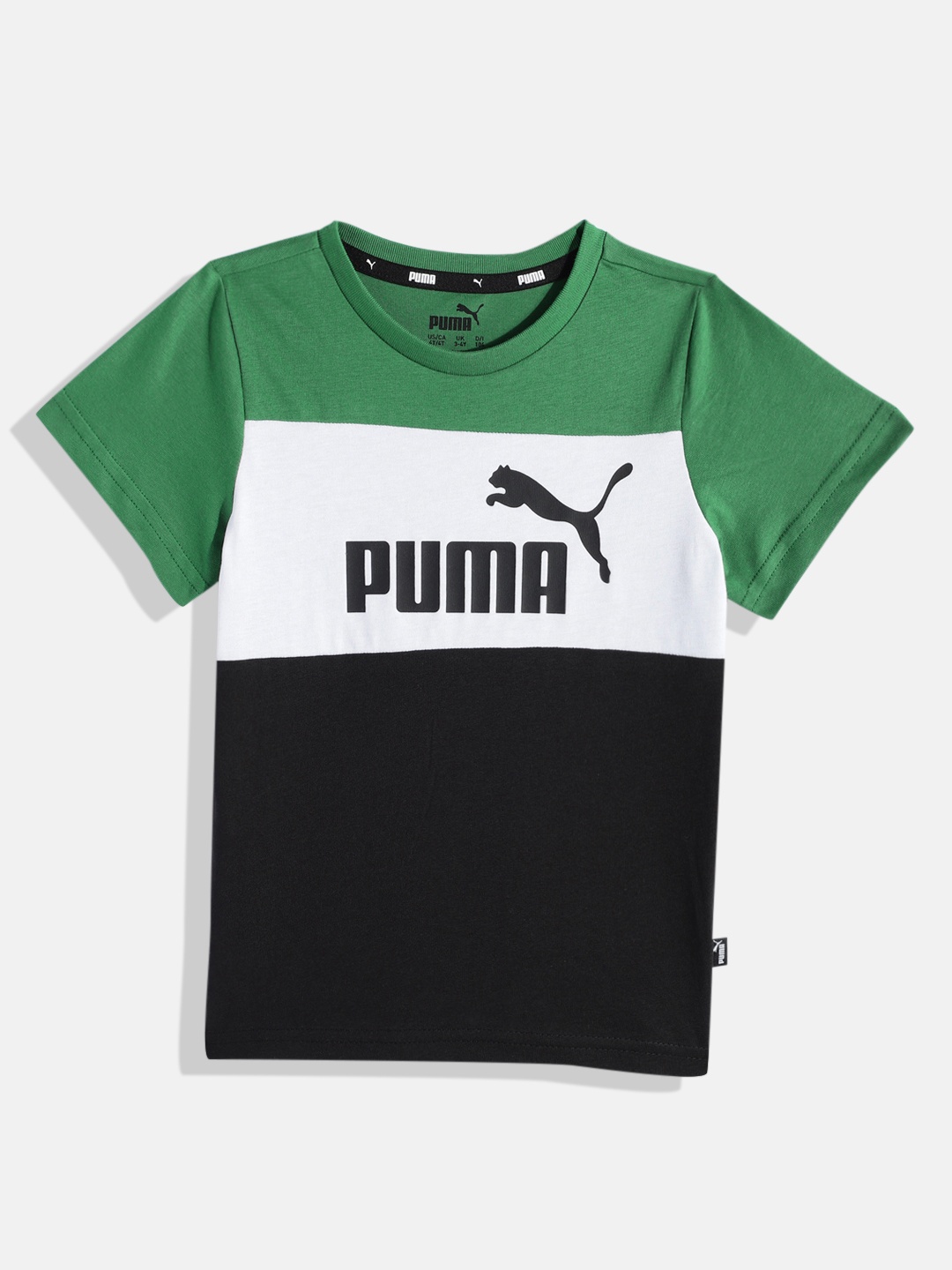 

Puma Kids Brand Logo Printed Regular Fit Pure Cotton T-shirt, Green