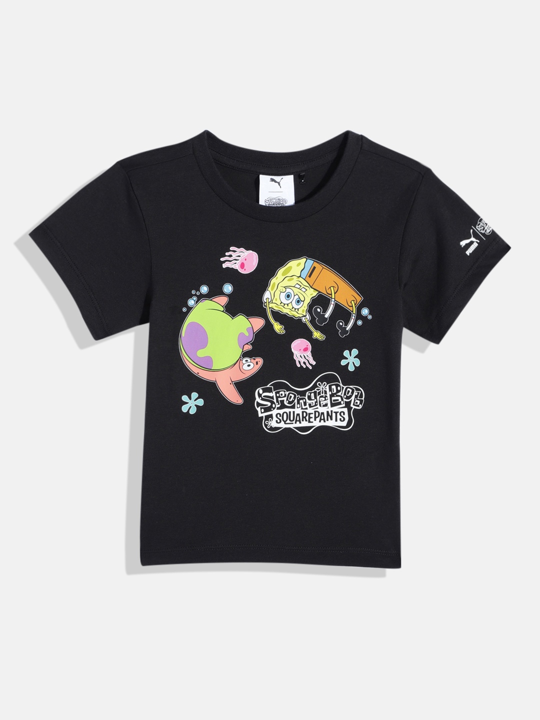 

Puma Kids x SPONGEBOB Printed Relaxed Fit Pure Cotton T-shirt, Black