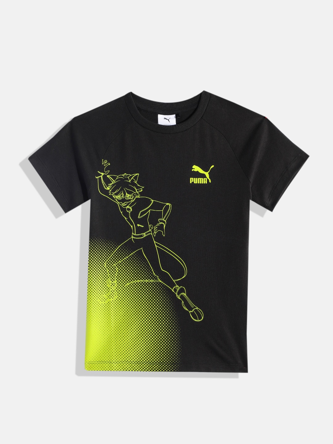

Puma x Miraculous Kids Printed Pure Cotton T-shirt, Black