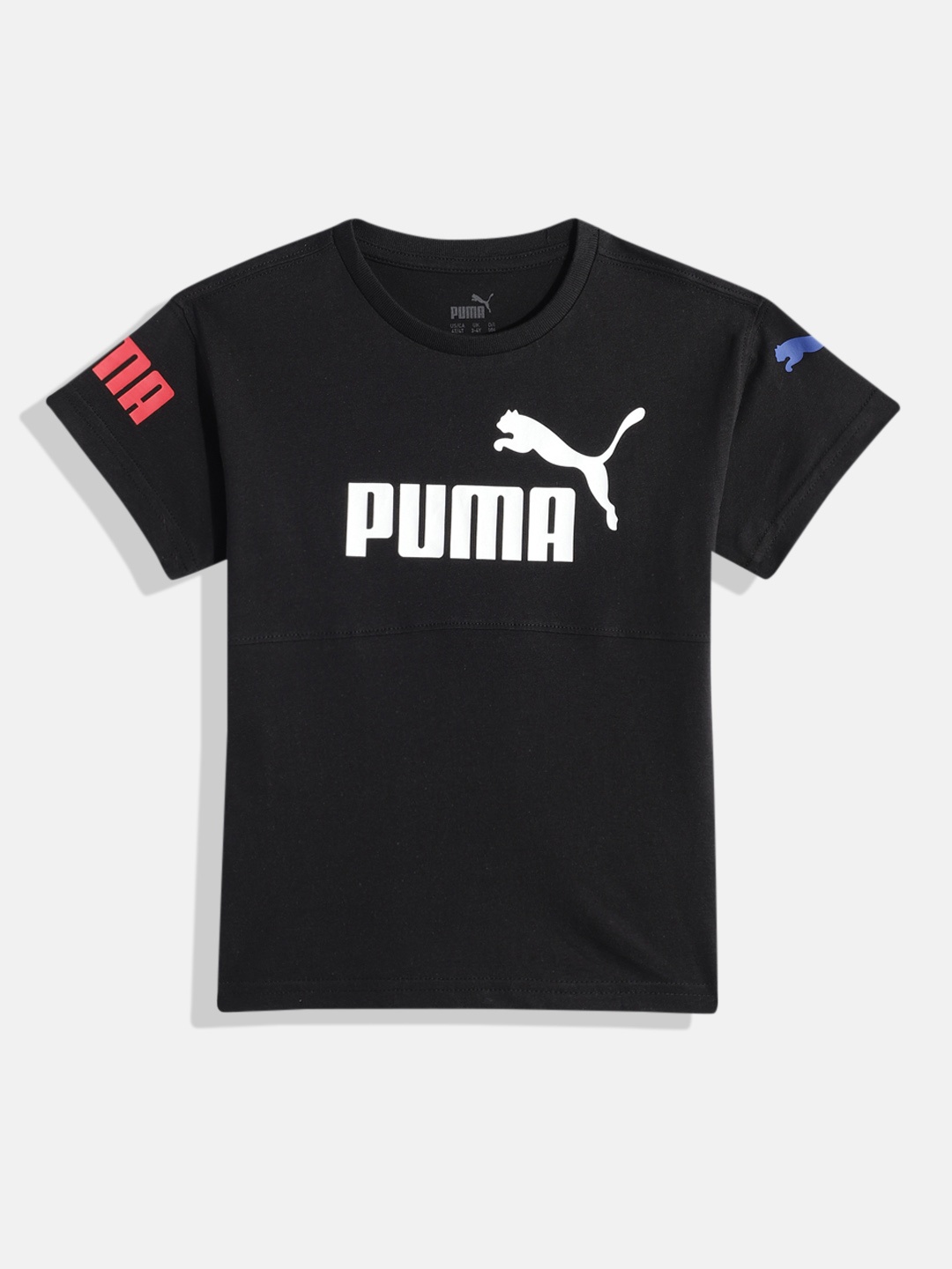 

Puma Boys Brand Logo Printed Pure Cotton Power Youth Relaxed Fit T-shirt, Black