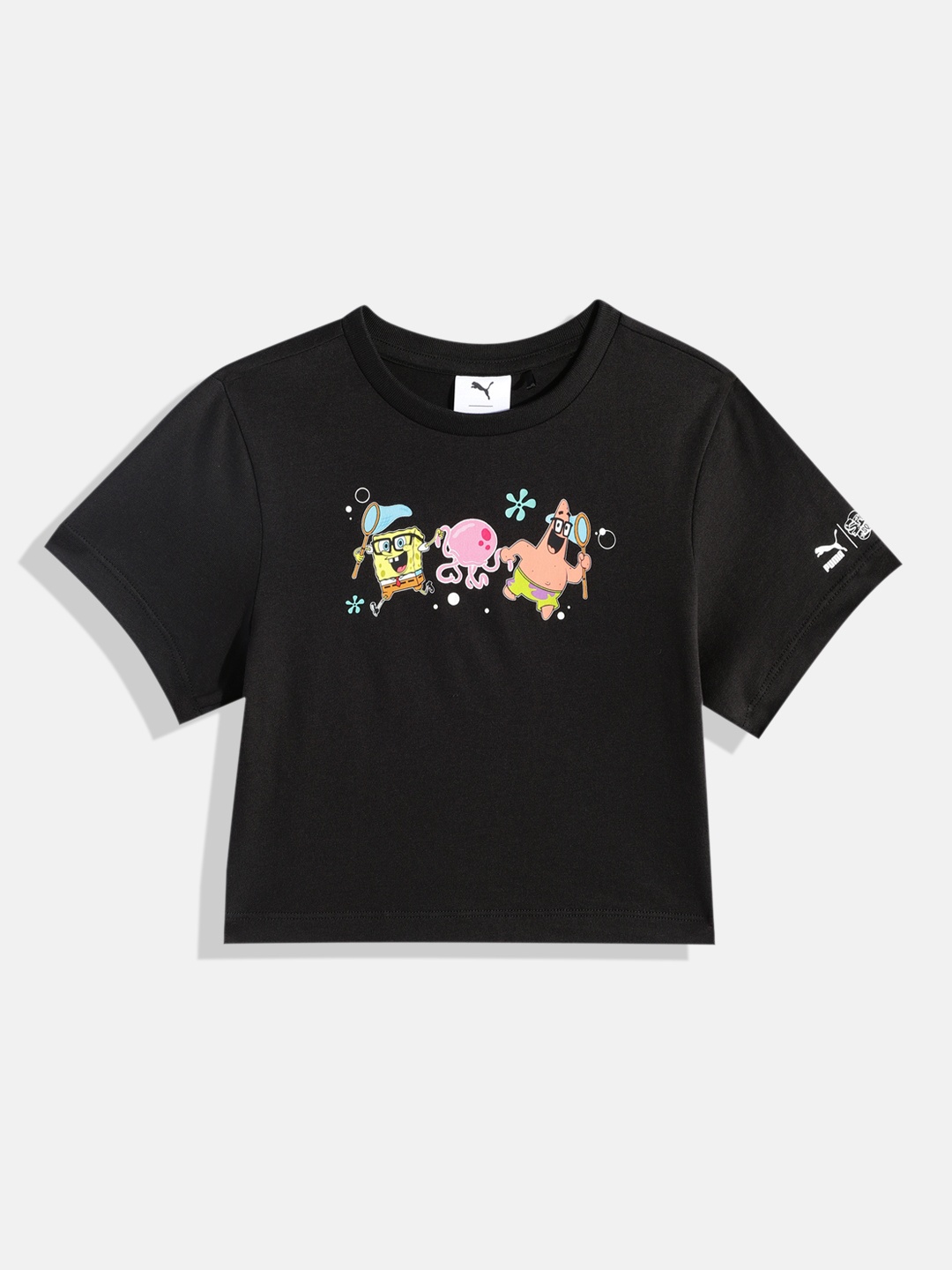 

Puma Girls x SPONGEBOB Printed Pure Cotton T-shirt, Black