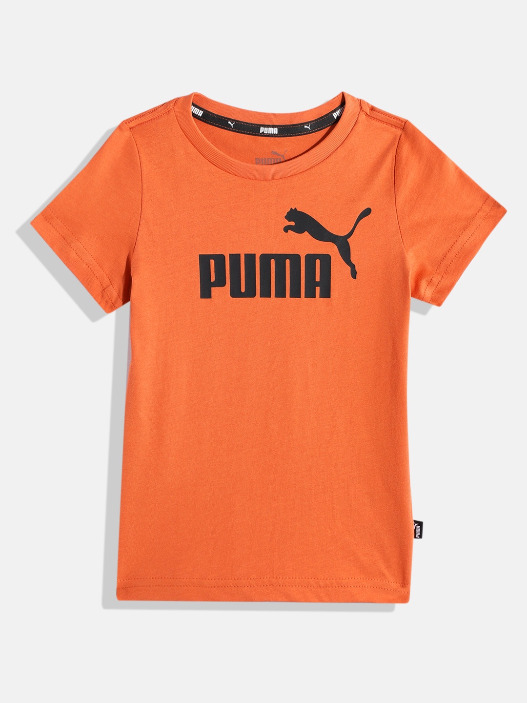 

Puma Boys Brand Logo Printed Pure Cotton Essentials Logo T-shirt, Orange