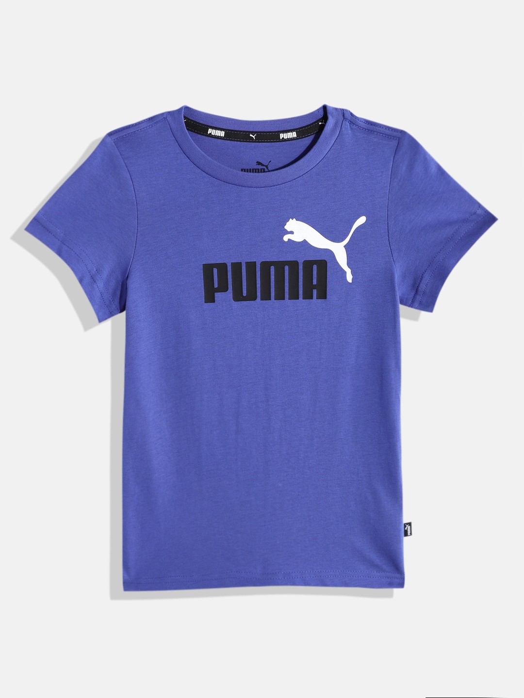 

Puma Boys Essentials+ Printed Pure Cotton T-shirt, Blue