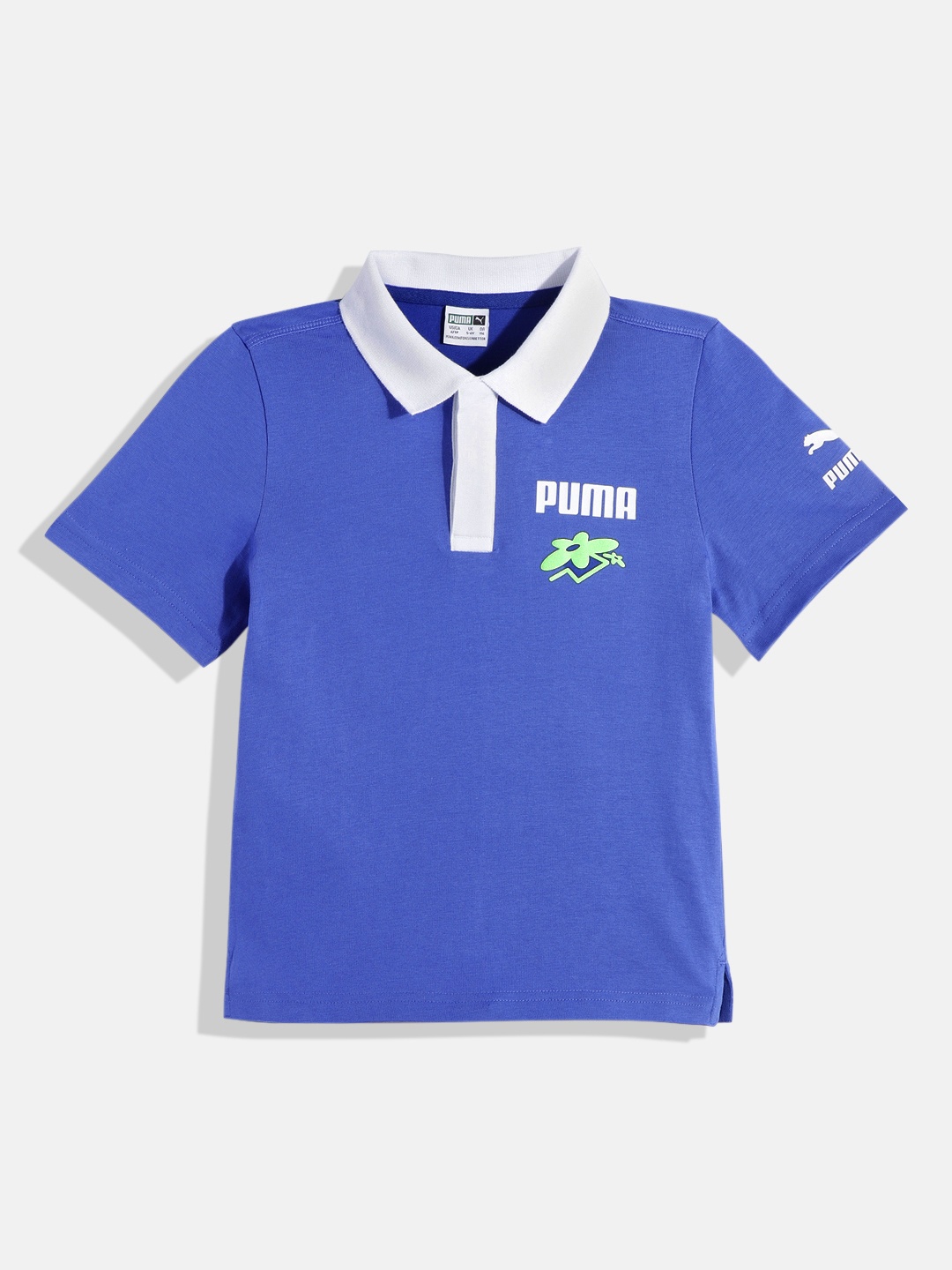 

Puma Boys Solid Polo Collar T-shirt, Blue