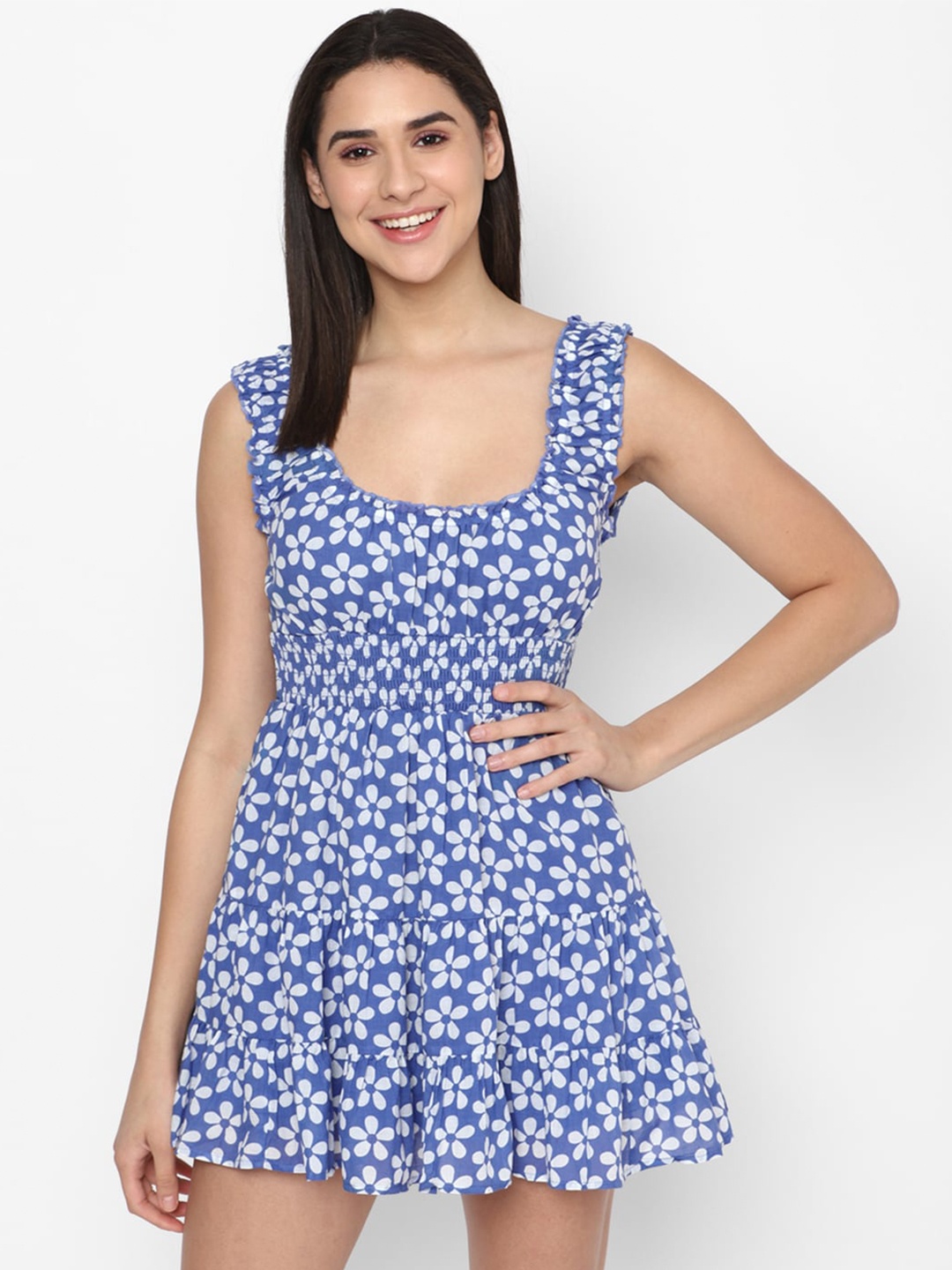 

AMERICAN EAGLE OUTFITTERS Floral Printed Mini Dress, Blue