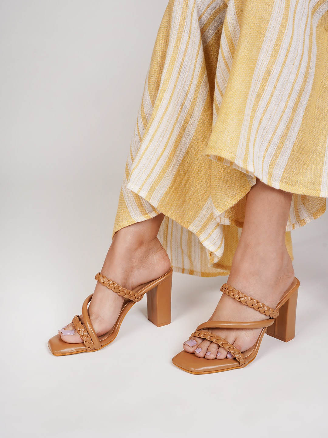 

SCENTRA Party Block Sandals, Tan
