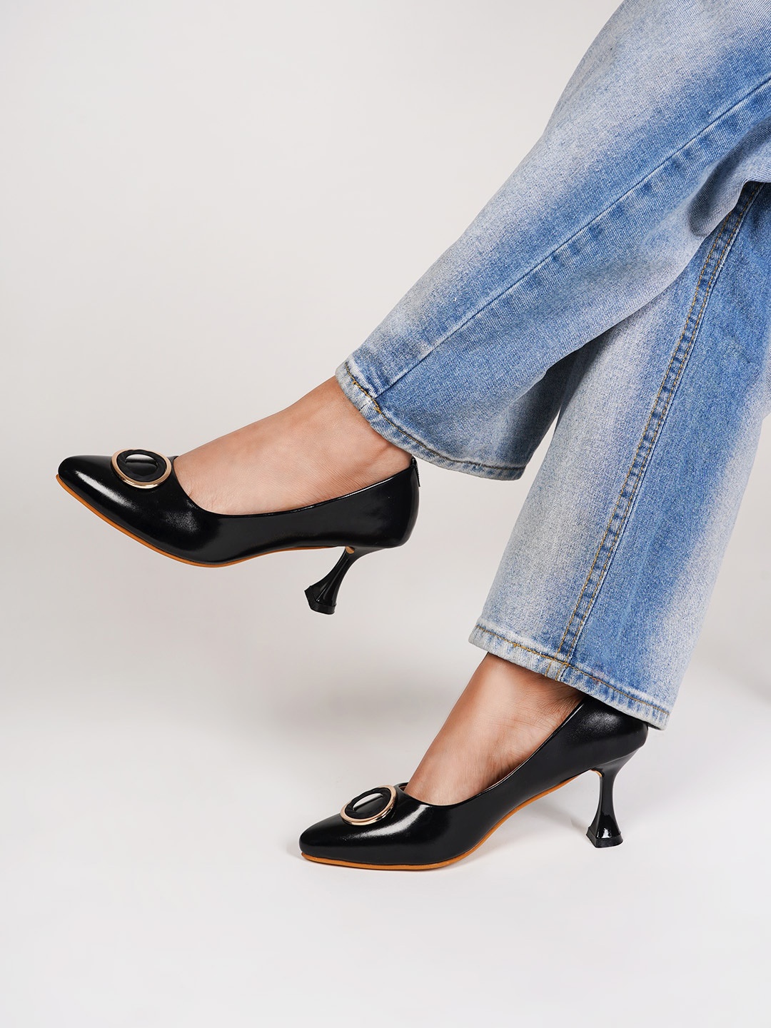 SCENTRA Embellished Party Pumps, Black