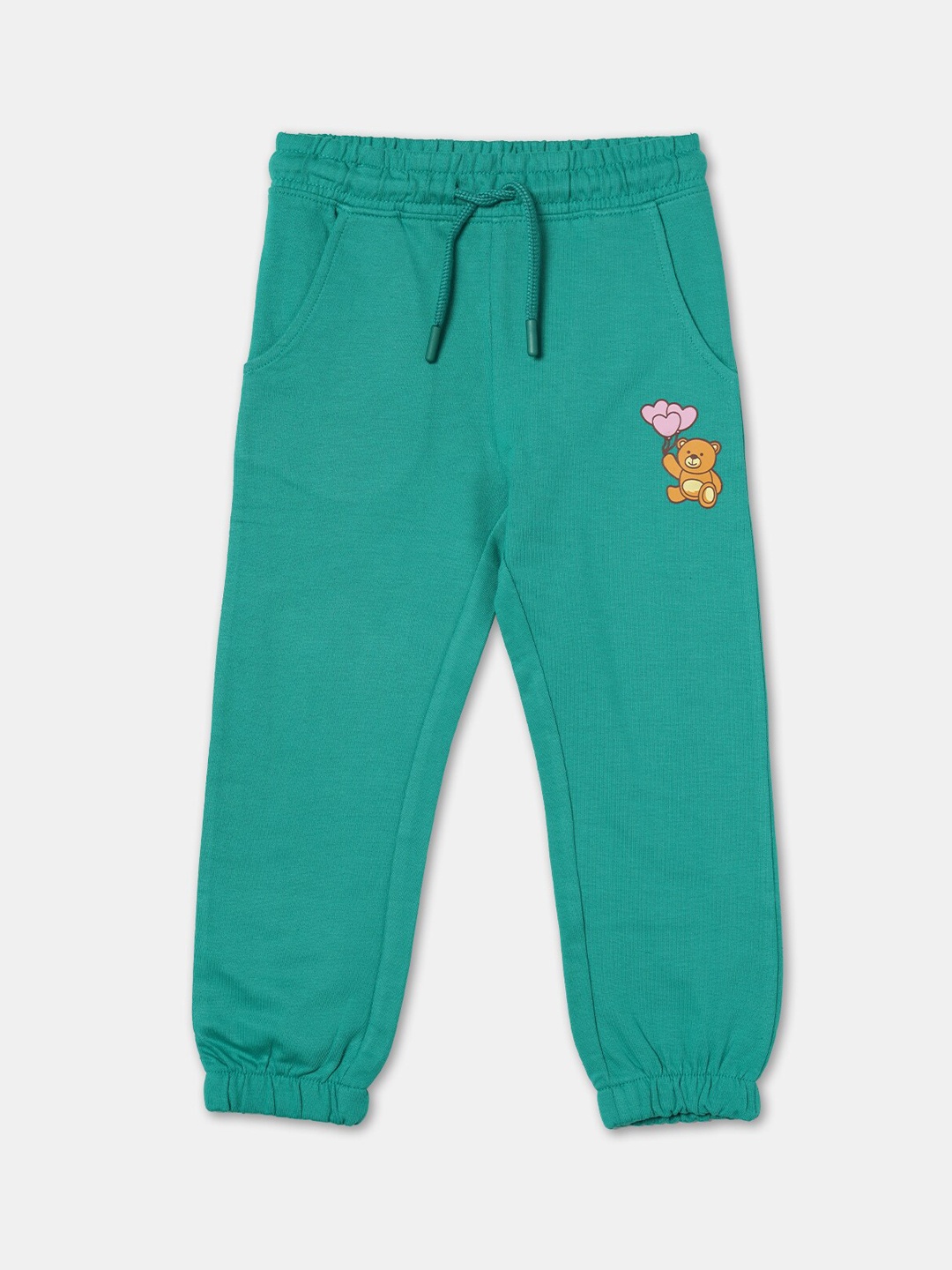 

R&B Girls Mid-Rise Cotton Joggers, Green