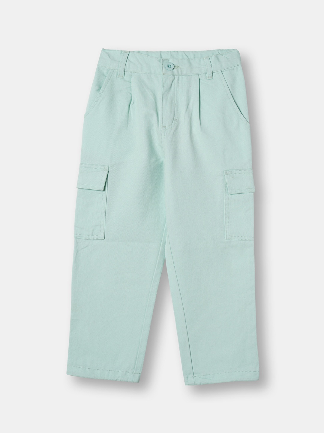 

R&B Girls Mid-Rise Cotton Cargos, Green
