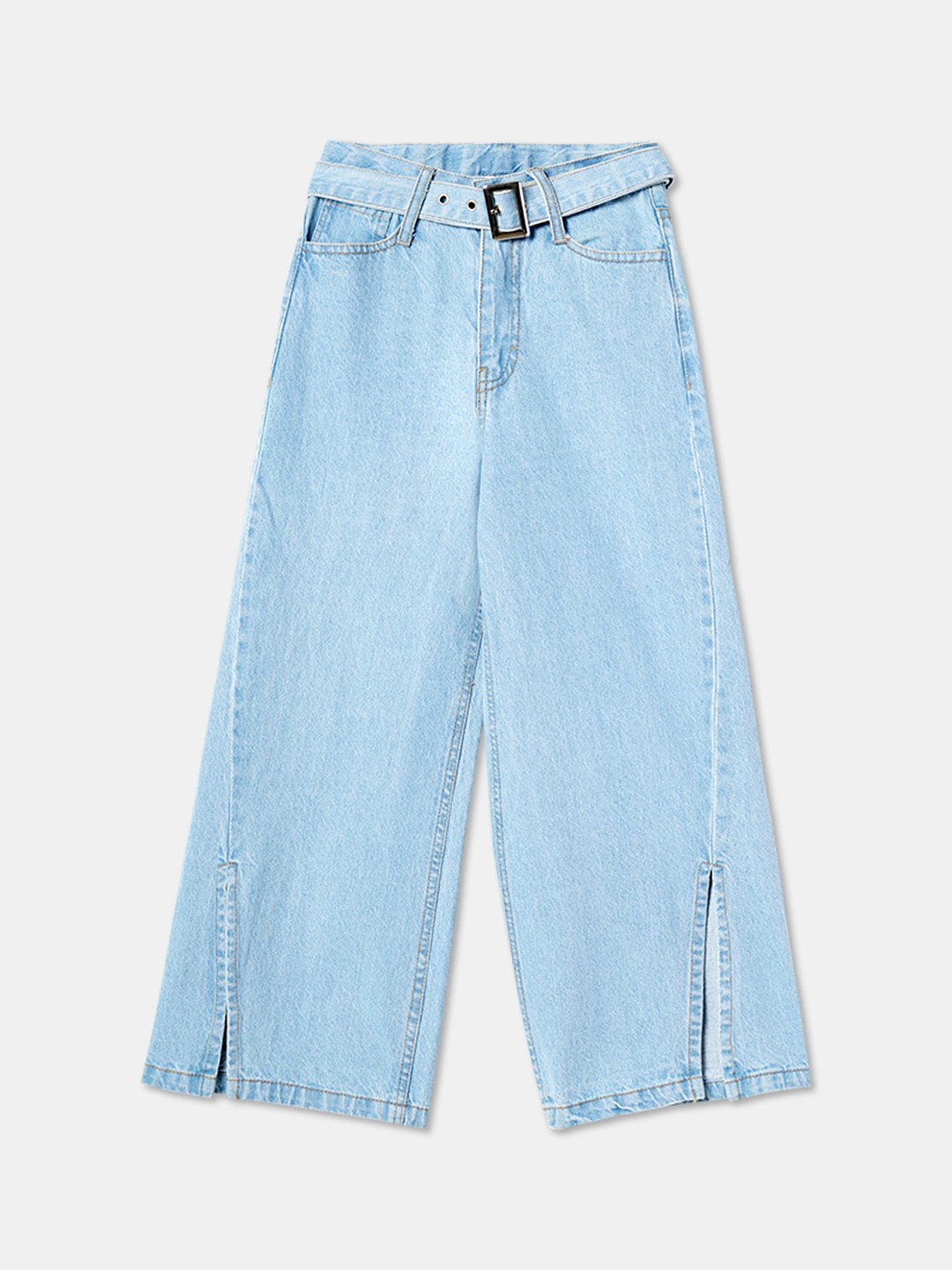 

R&B Girls Mid Rise Cotton Trousers, Blue