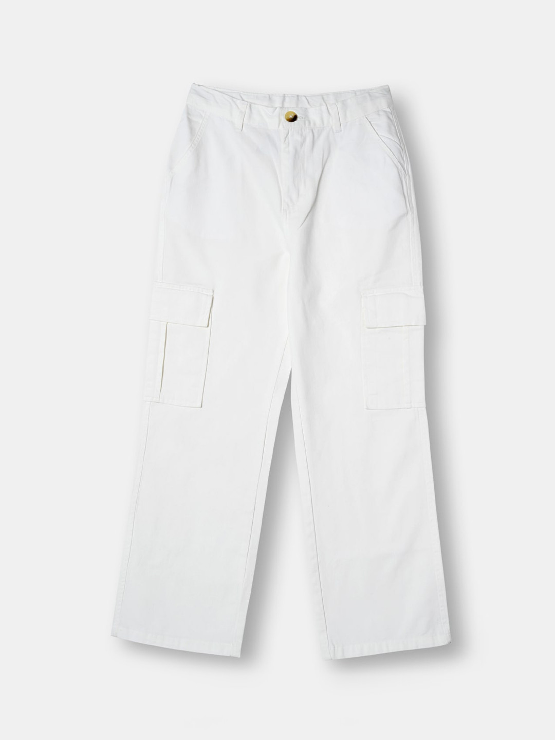 

R&B Girls Mid-Rise Cotton Cargos, White
