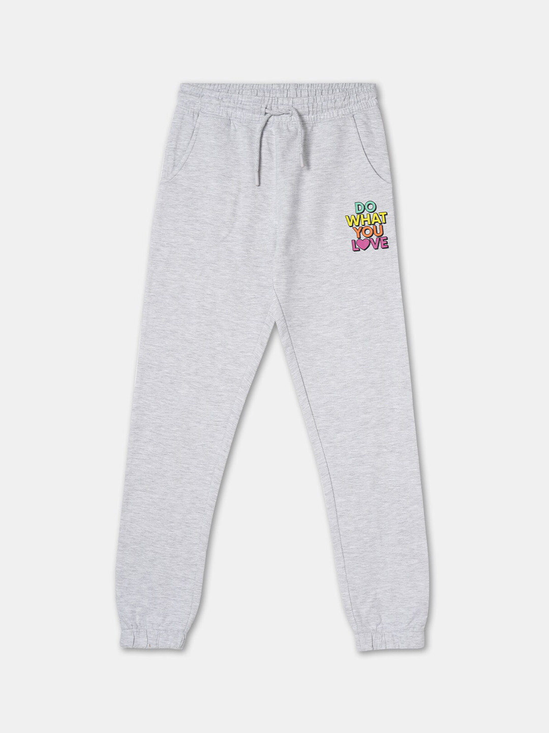 

R&B Girls Mid-Rise Cotton Joggers, Grey