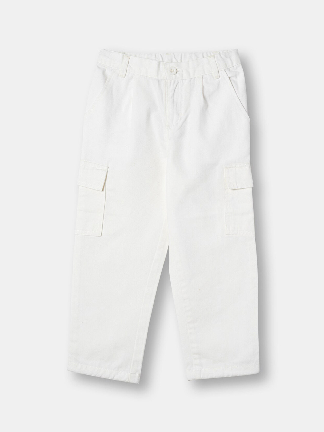 

R&B Girls Mid-Rise Cotton Cargos, White