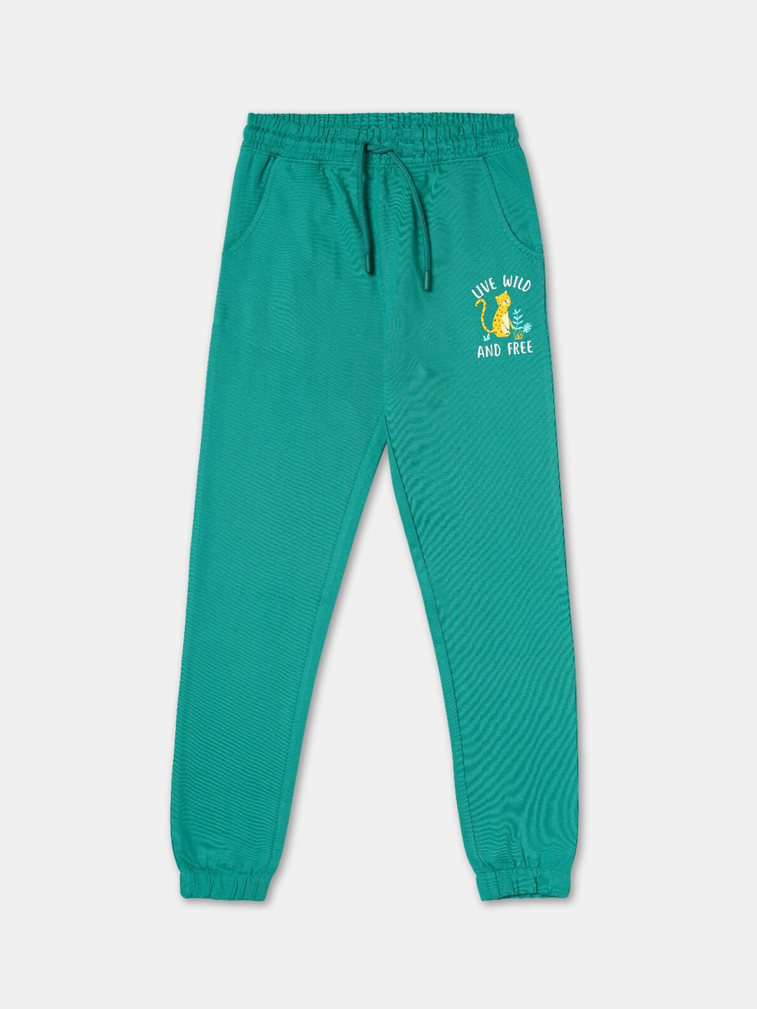 

R&B Girls Mid-Rise Cotton Joggers, Green