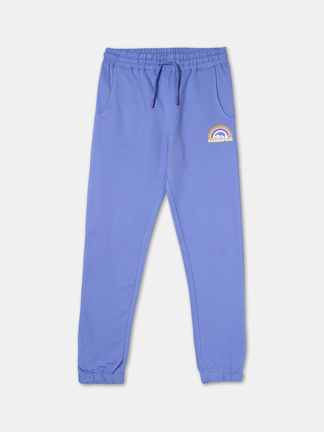 

R&B Girls Mid-Rise Cotton Joggers, Purple