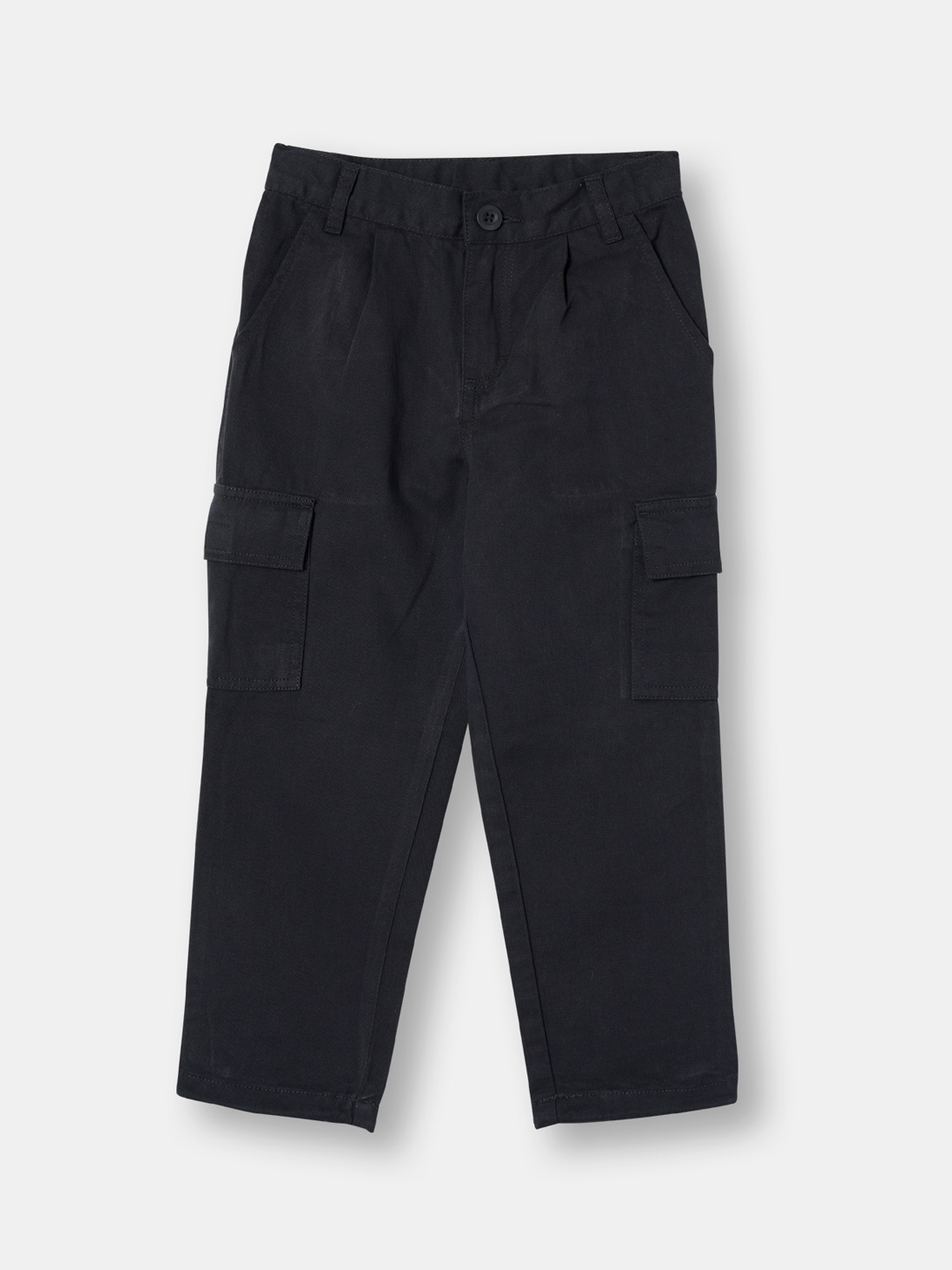 

R&B Girls Mid-Rise Cotton Cargos, Black