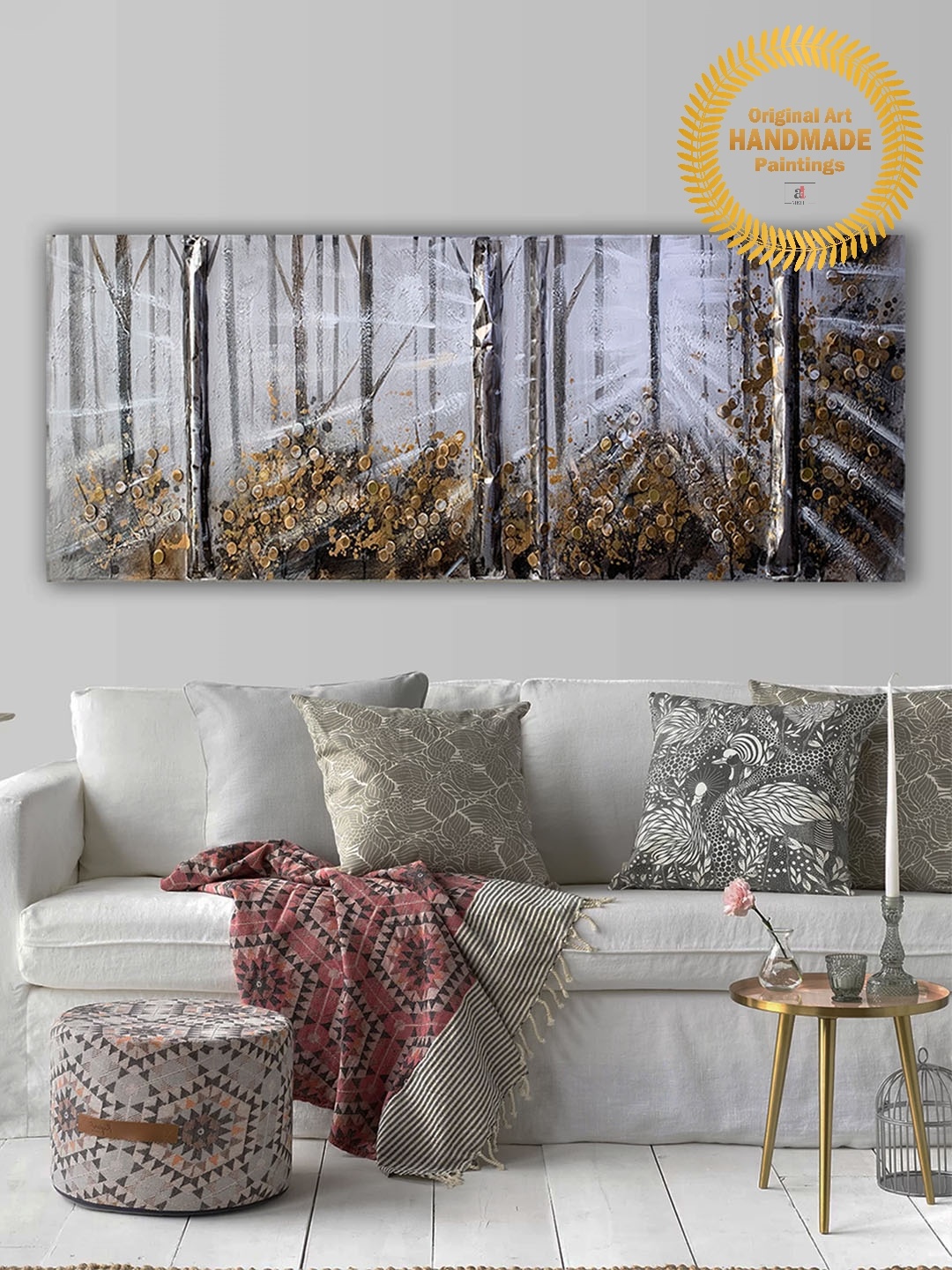 

Art Street Brown & Grey Canvas Forest Textured Wall Art