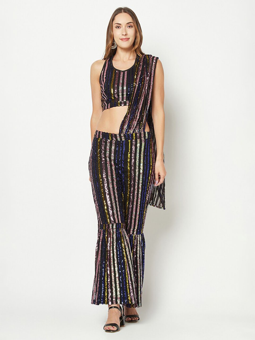 

HOUSE OF S Embellished Top & Trousers Co-ords Set, Black
