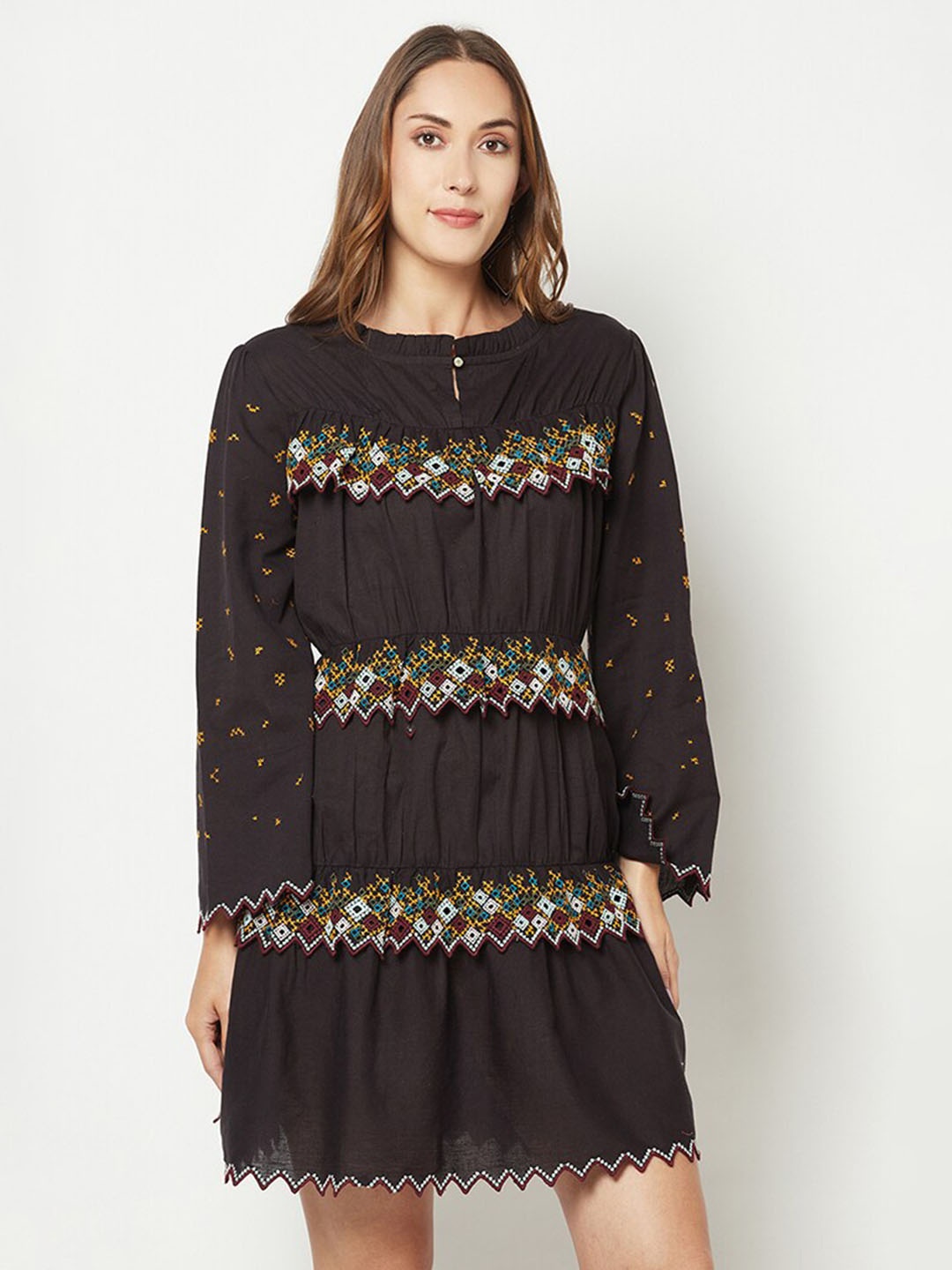 

HOUSE OF S Drop-Waist Dress, Black