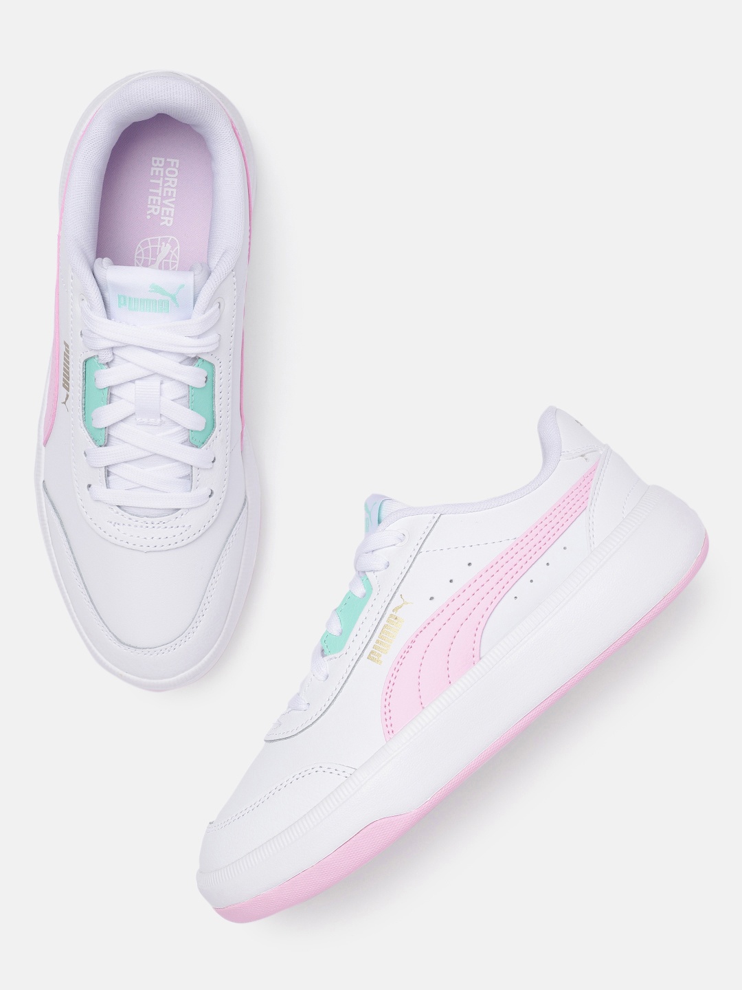 

Puma Girls Tori Colourblocked with Perforations Sneakers, White