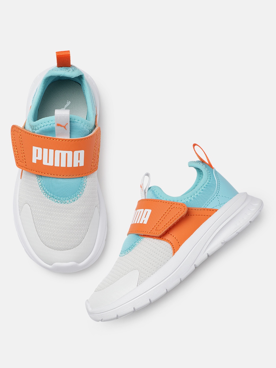 

Puma Kids Printed Slip-On Sneakers, Grey