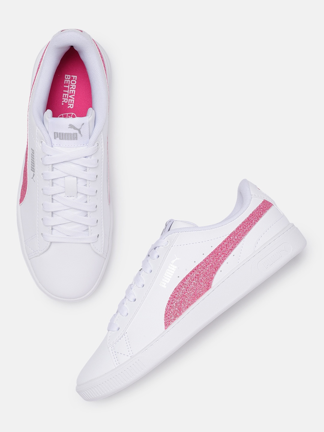 

Puma Girls Vikky V3 Glitz Sustainable Sneakers, White