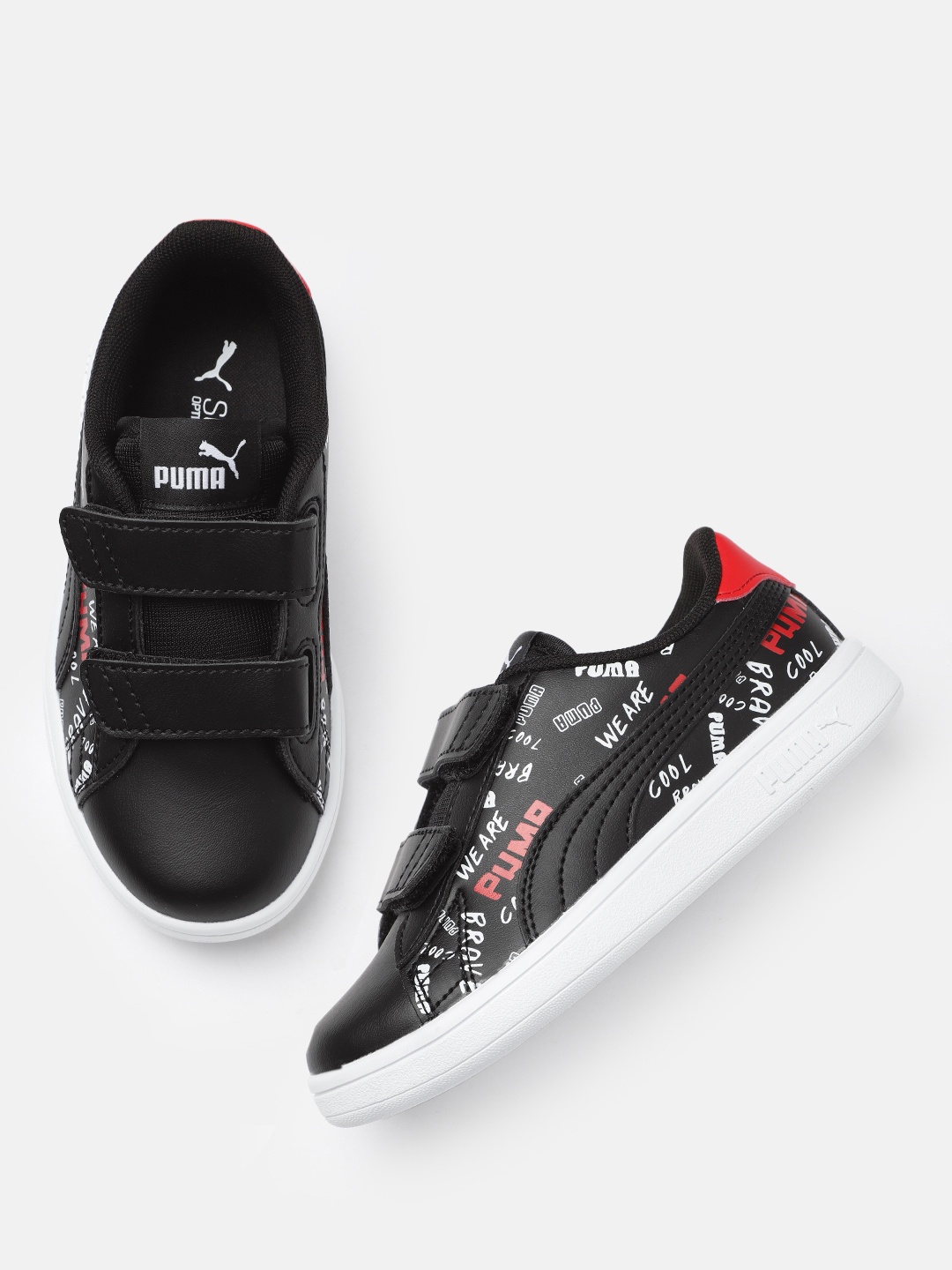 

Puma Kids Smash v2 Printed Sneakers, Black